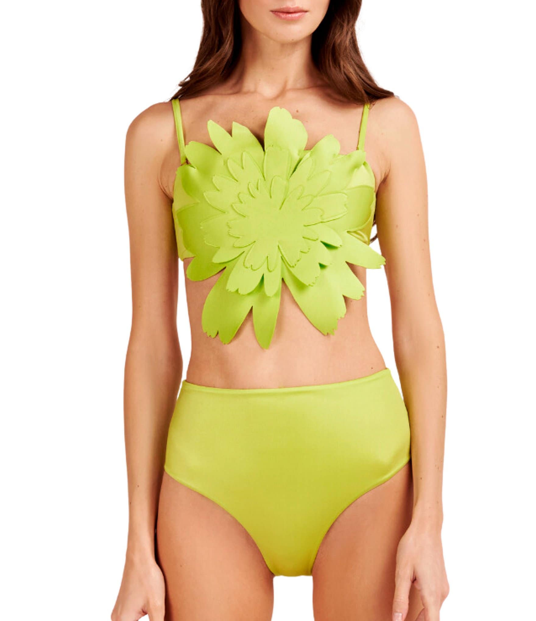 Bahia Maria Margarita Flower Bandeau Swim Top High Waist Moderate Coverage Swim Bottom Dillard s