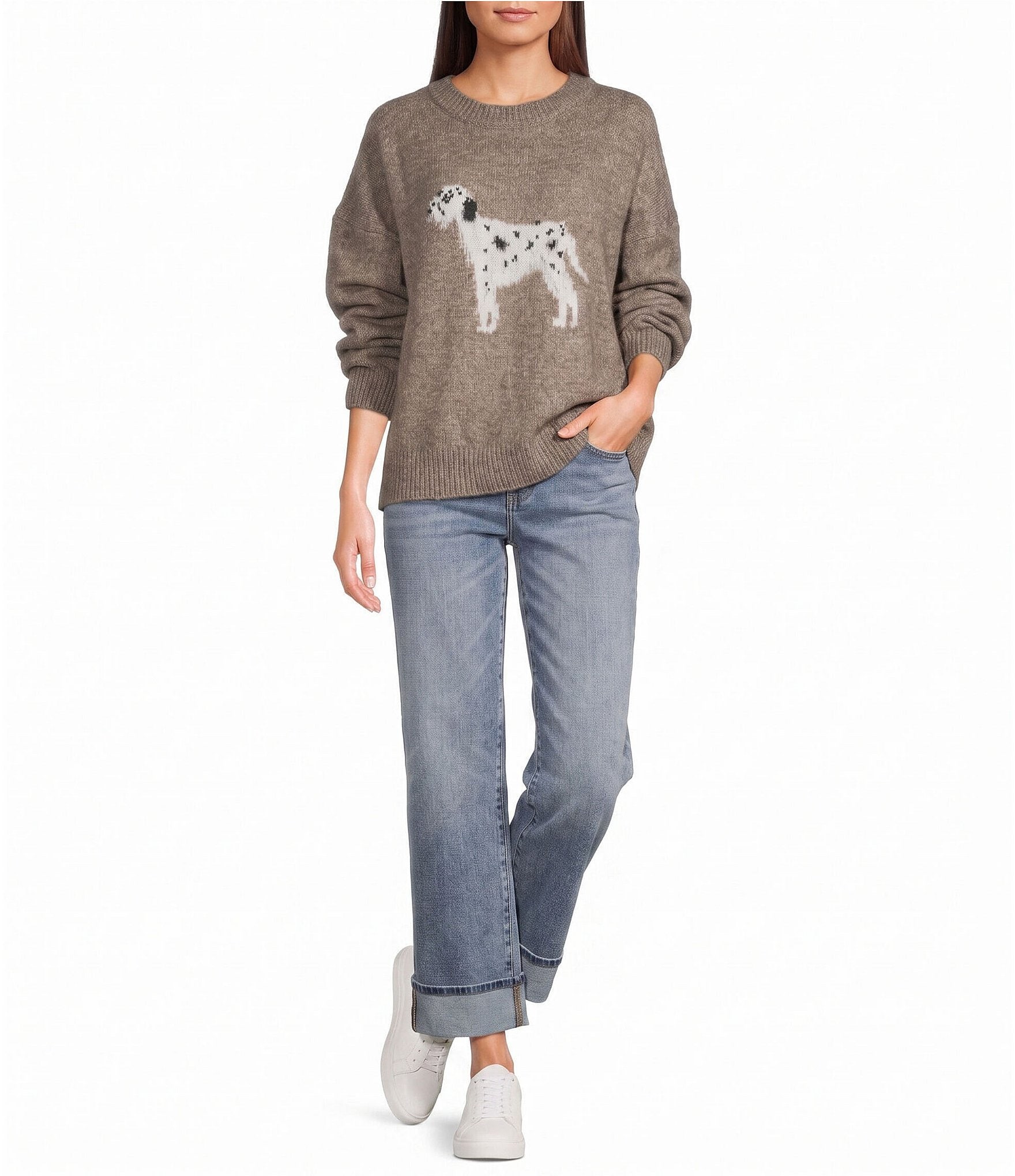 Bailey Rose Dalmatian Crew Neck Sweater