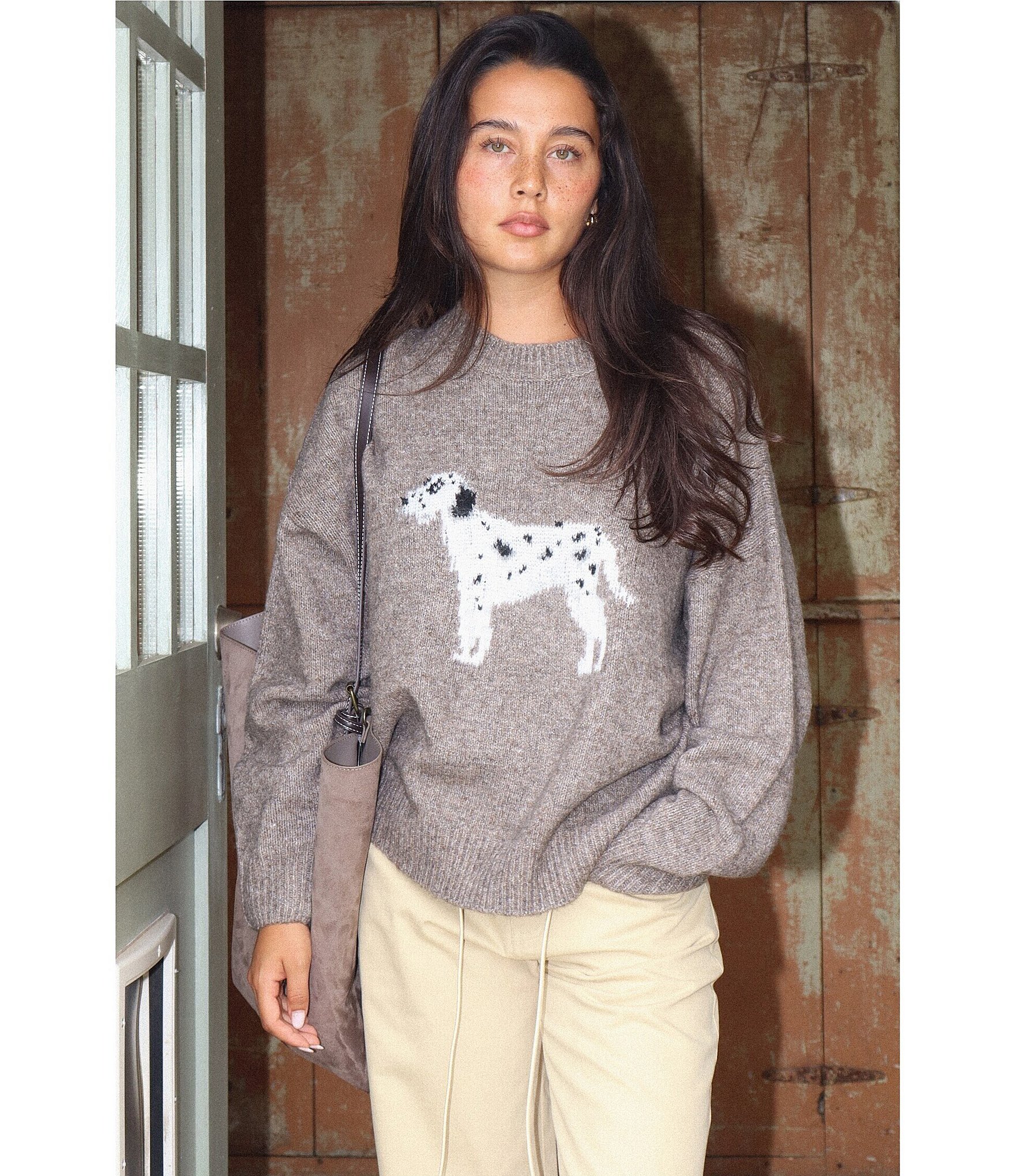Bailey Rose Dalmatian Crew Neck Sweater
