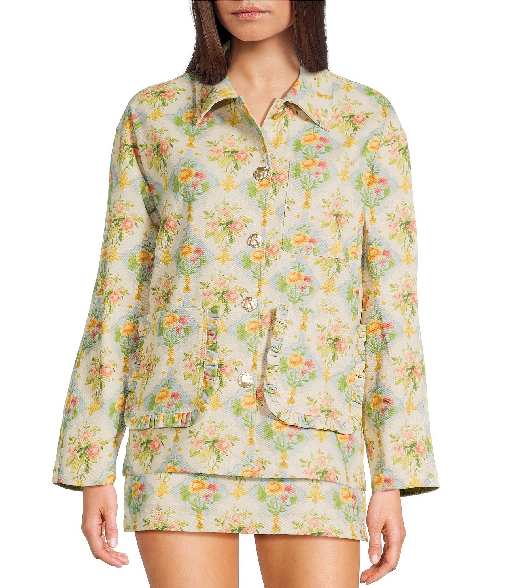 Bailey Rose Long Sleeve Floral Print Jacket