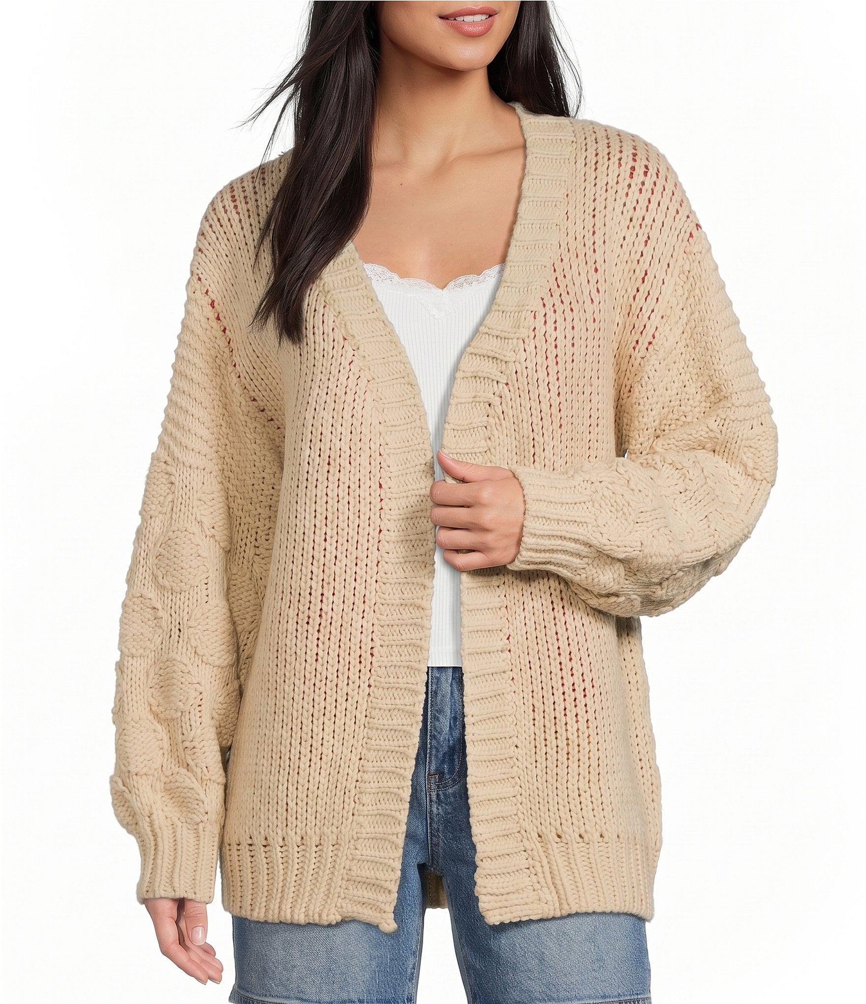 Bailey Rose Long Sleeve Oversized Lobster Cardigan
