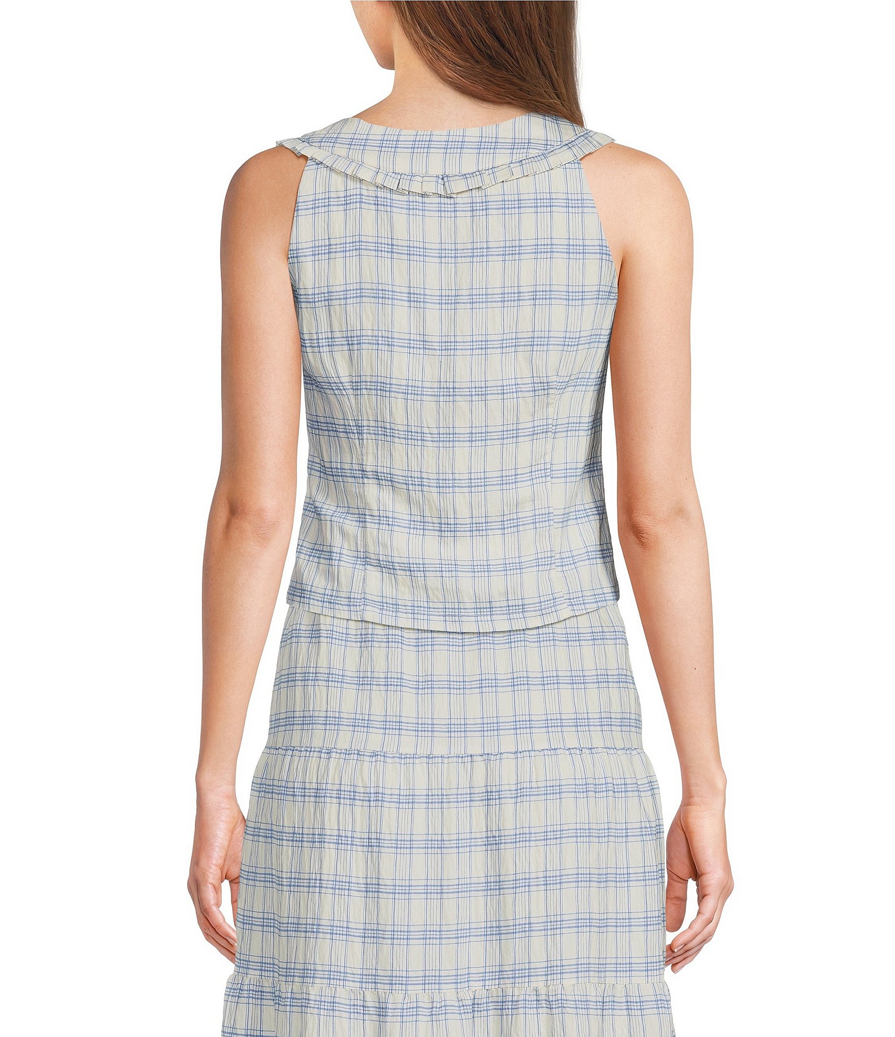 Bailey Rose Sleeveless Peter Pan Plaid Coordinating Top