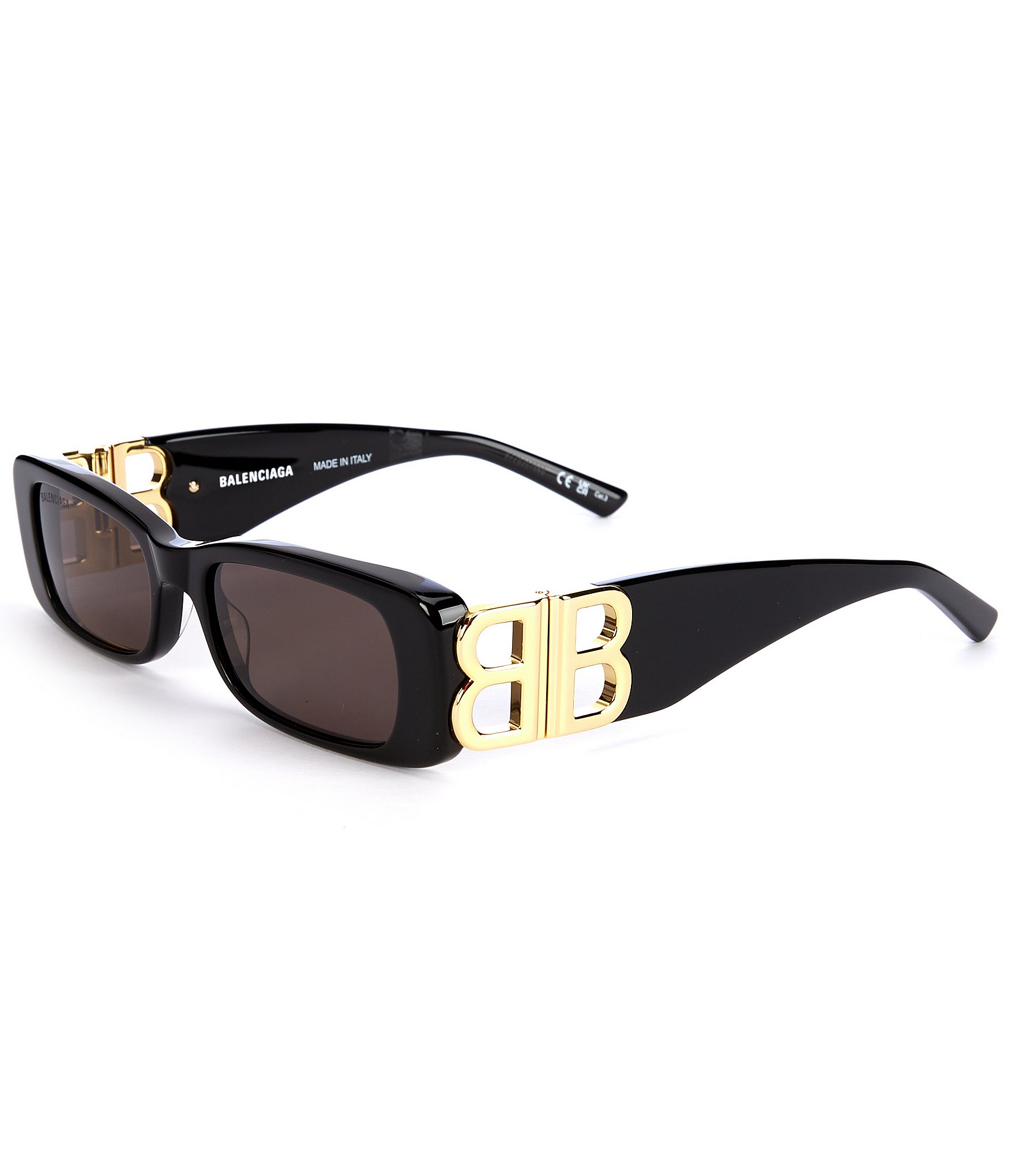 Balenciaga Eyewear logoplaque Rectangular Sunglasses  Farfetch
