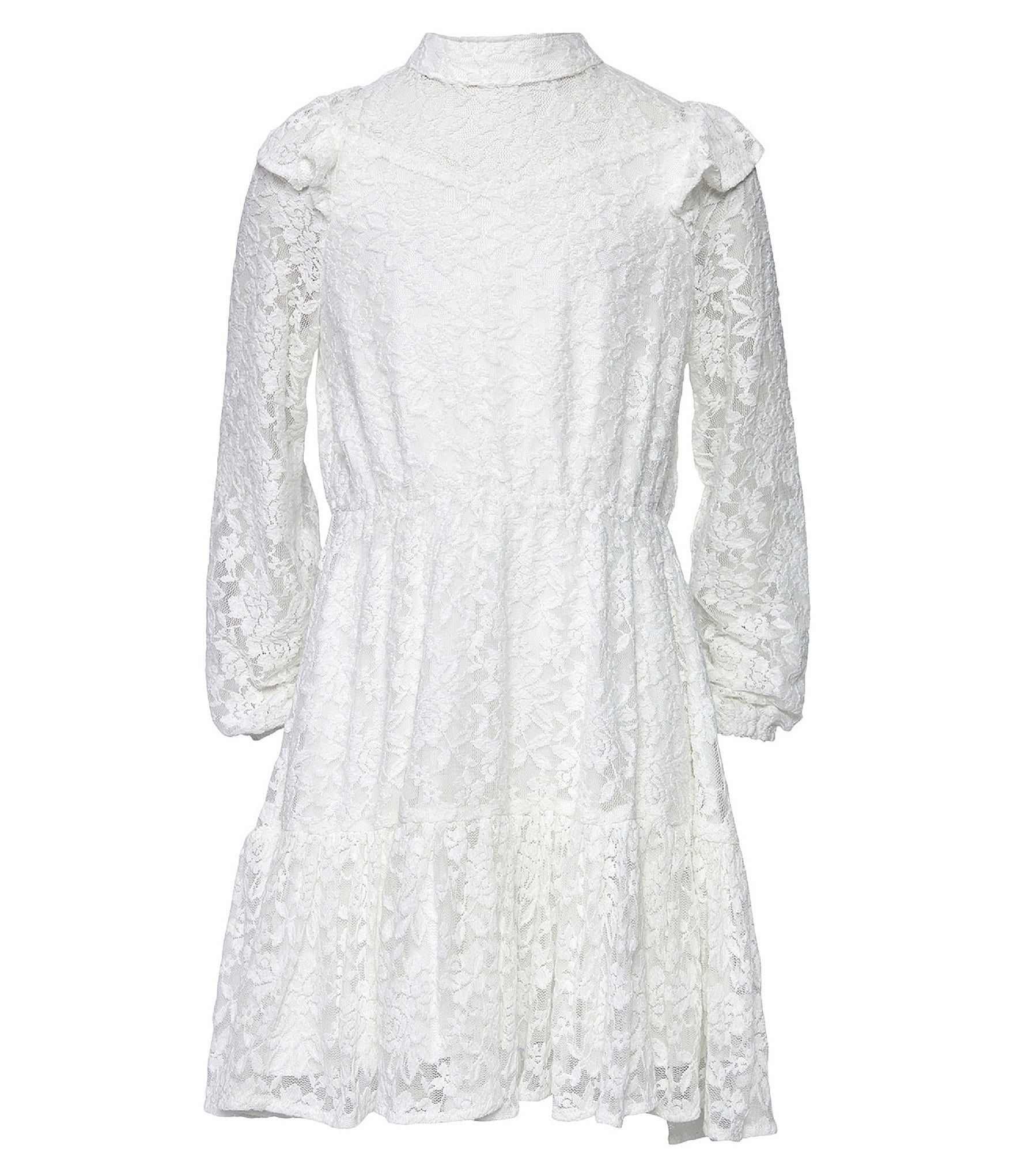 Bardot Big Girls 7-16 Maggie Long-Sleeve Lace Minidress | Dillard's