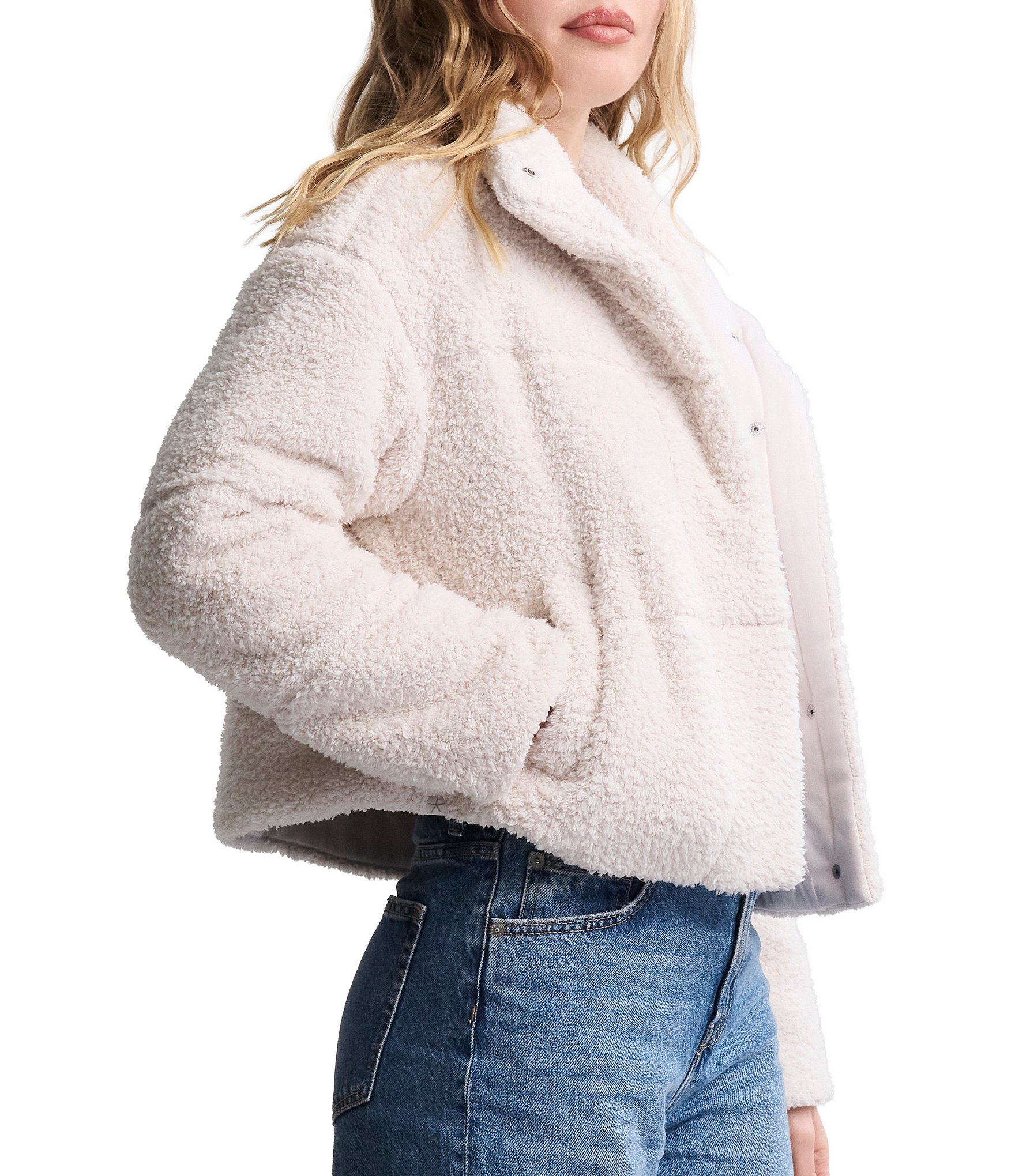 Barefoot Dreams CozyChic® Brushed Knit Side Welt Pockets Puffer Jacket