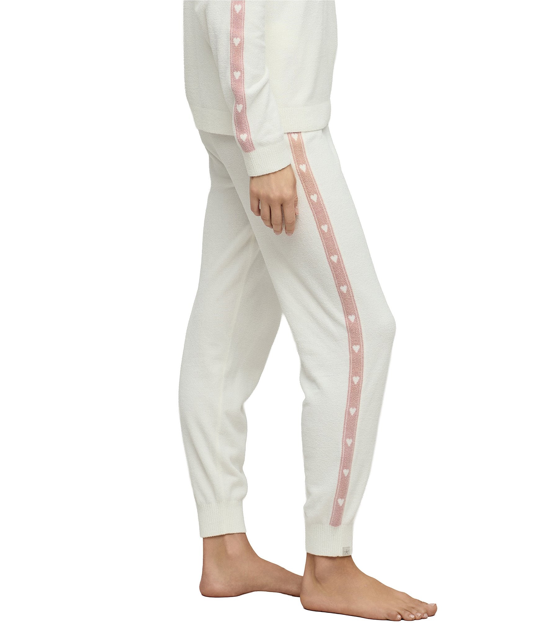Barefoot Dreams CozyChic Ultra Lite Knit Heart Stripe Coordinating Jogger
