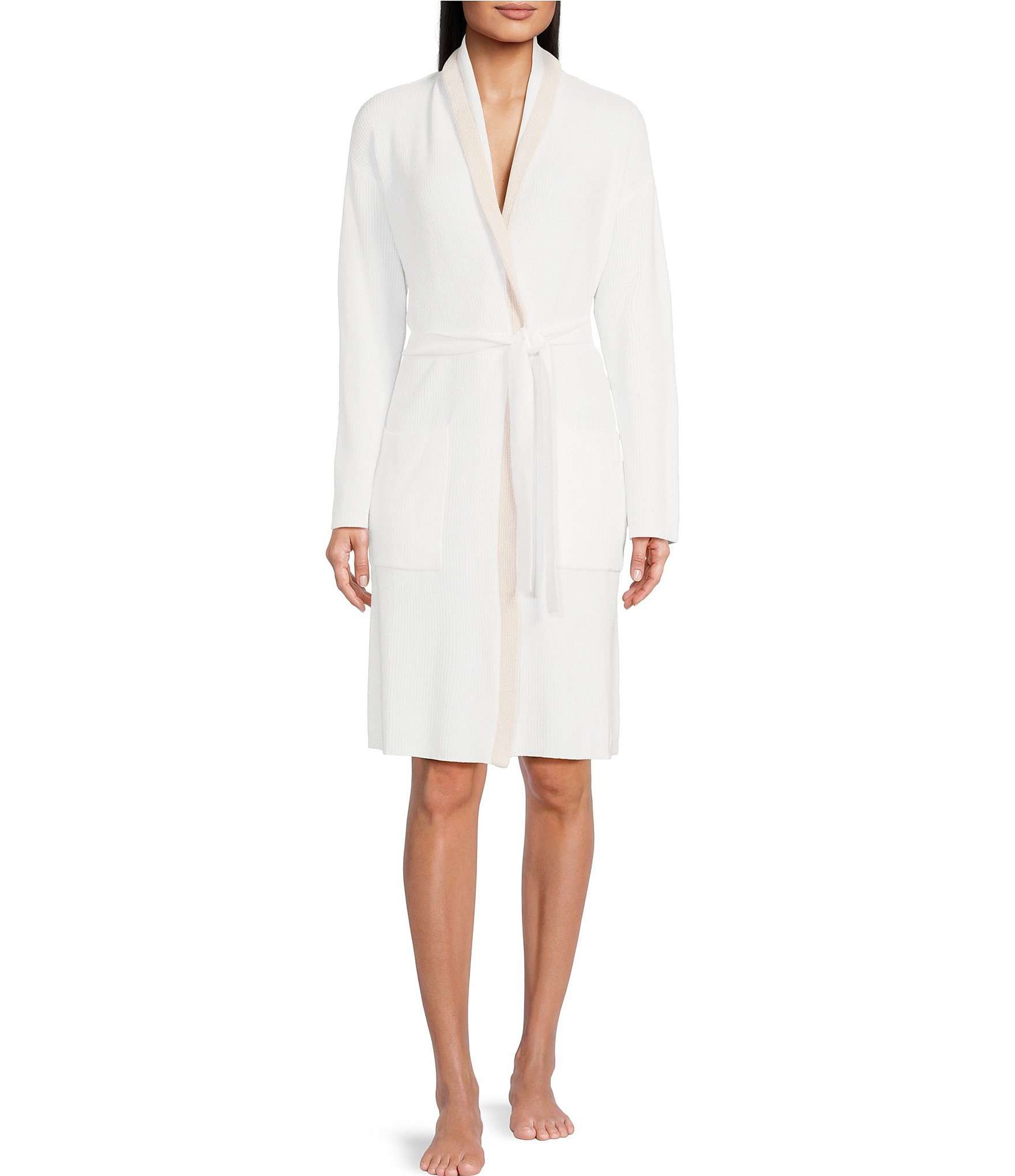 Barefoot Dreams Cozy Chic Lite Ribbed Robe Rose/Pearl - Pretty