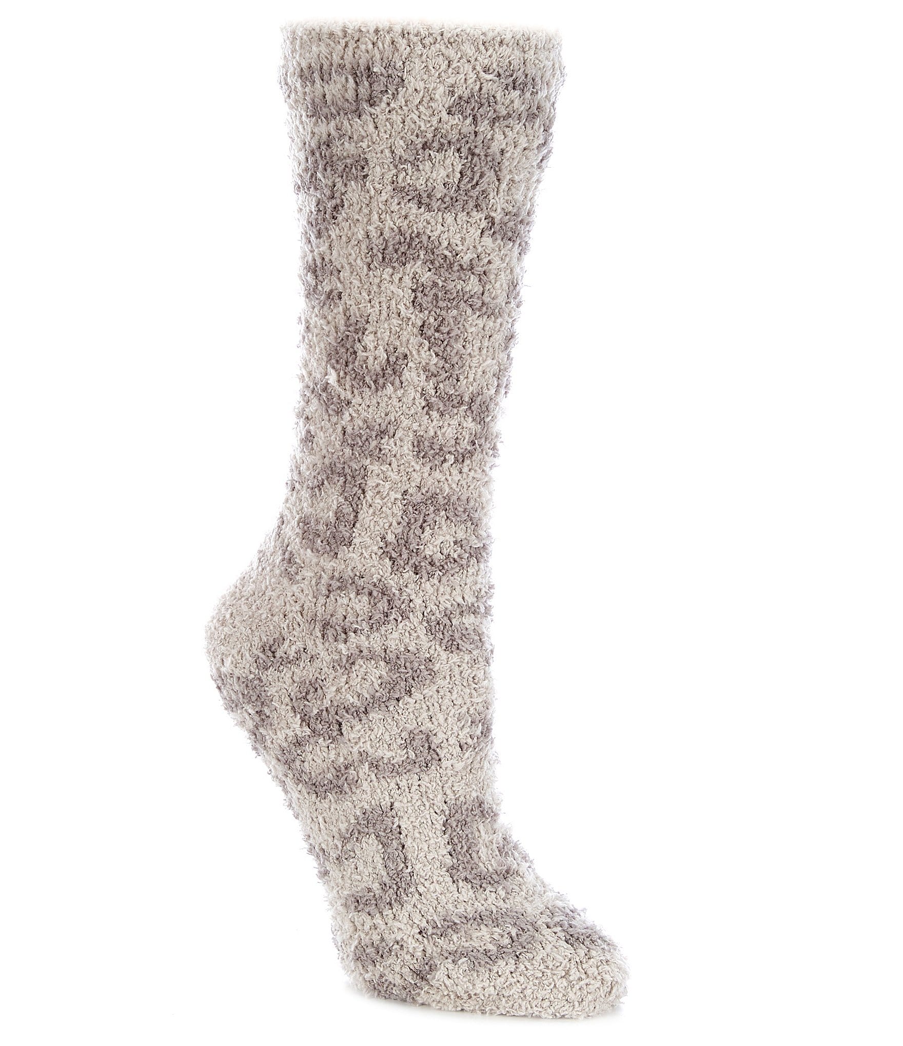 Barefoot Dreams CozyChic® Socks - Graphite/Carbon Cheetah Print