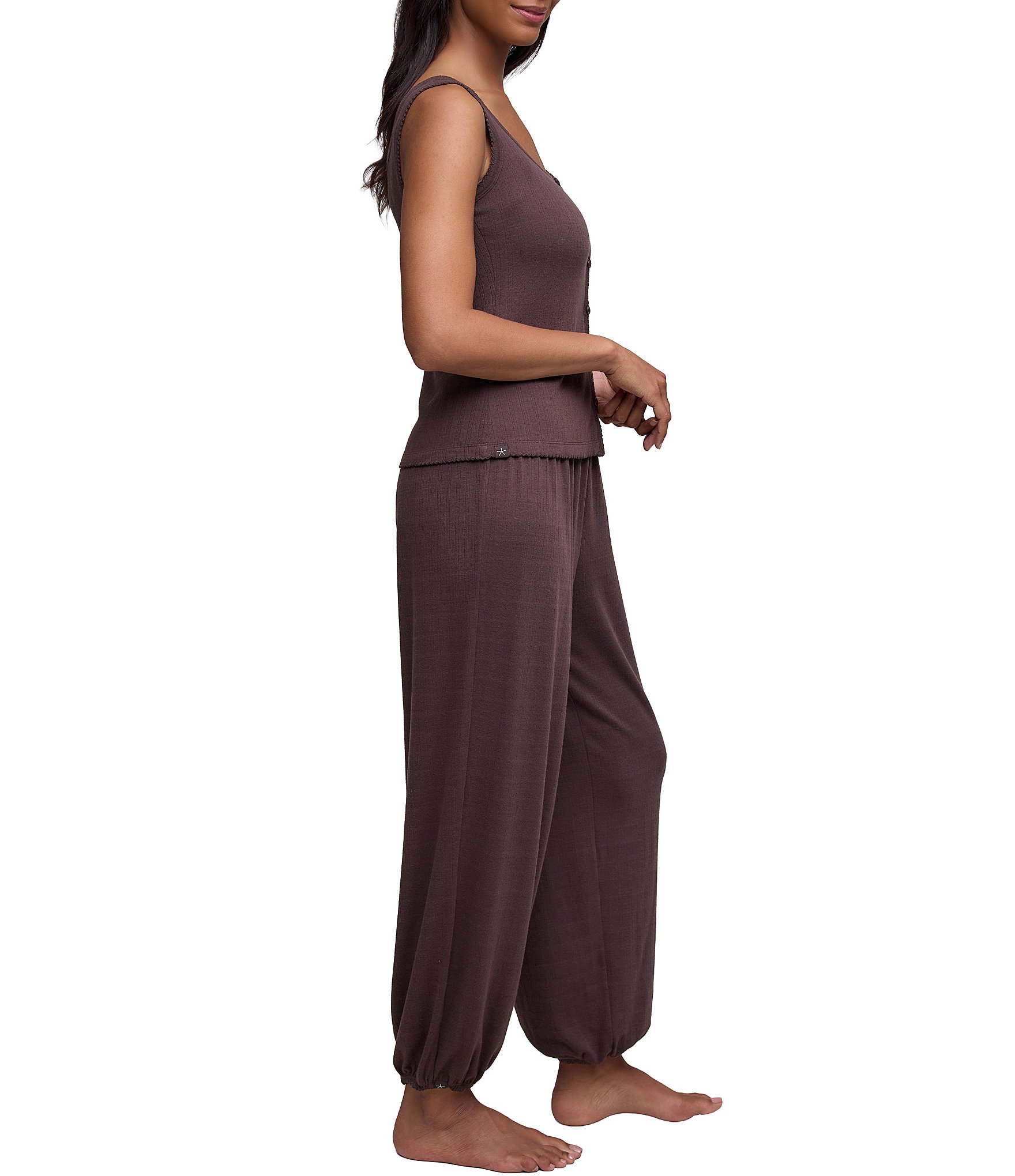Barefoot Dreams Sleeveless Scoop Neckline Pointelle Coordinating Sleep Set