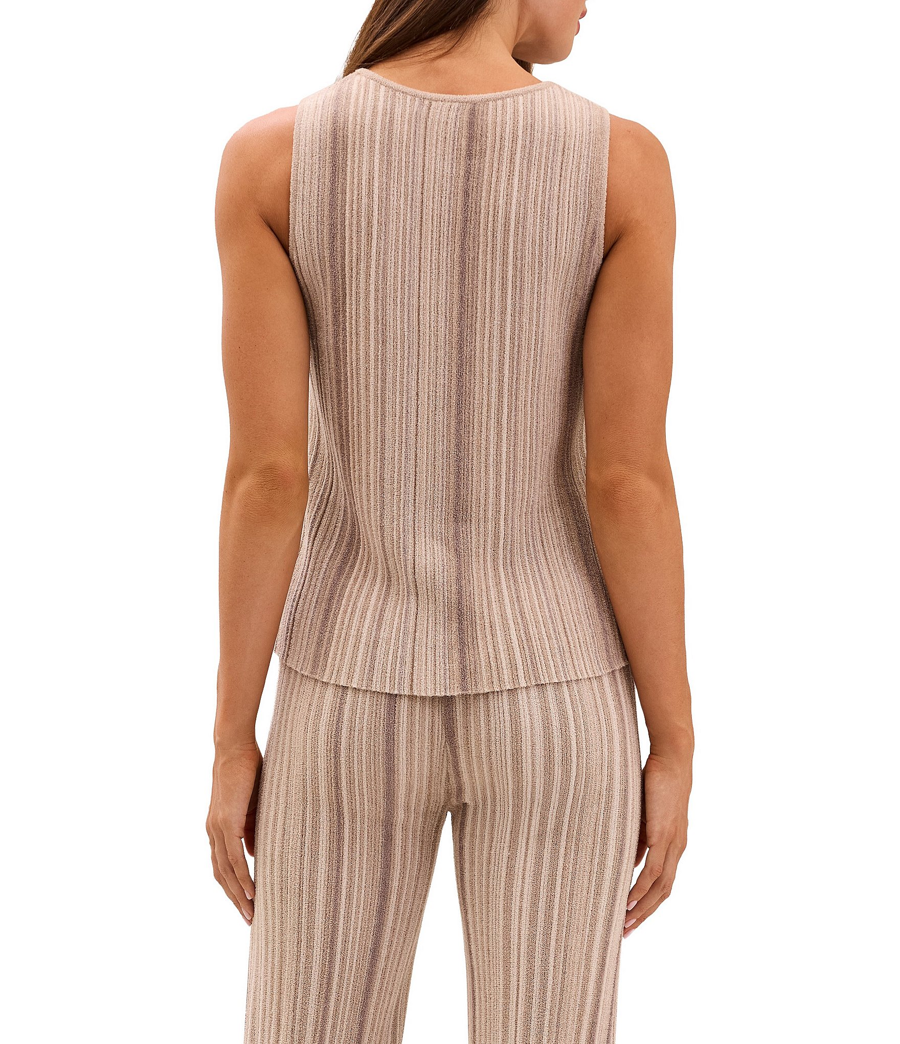 Barefoot Dreams Vertical Lurex Stripe Print CozyChic Ultra Lite® Sleeveless Coordinating Lounge Top