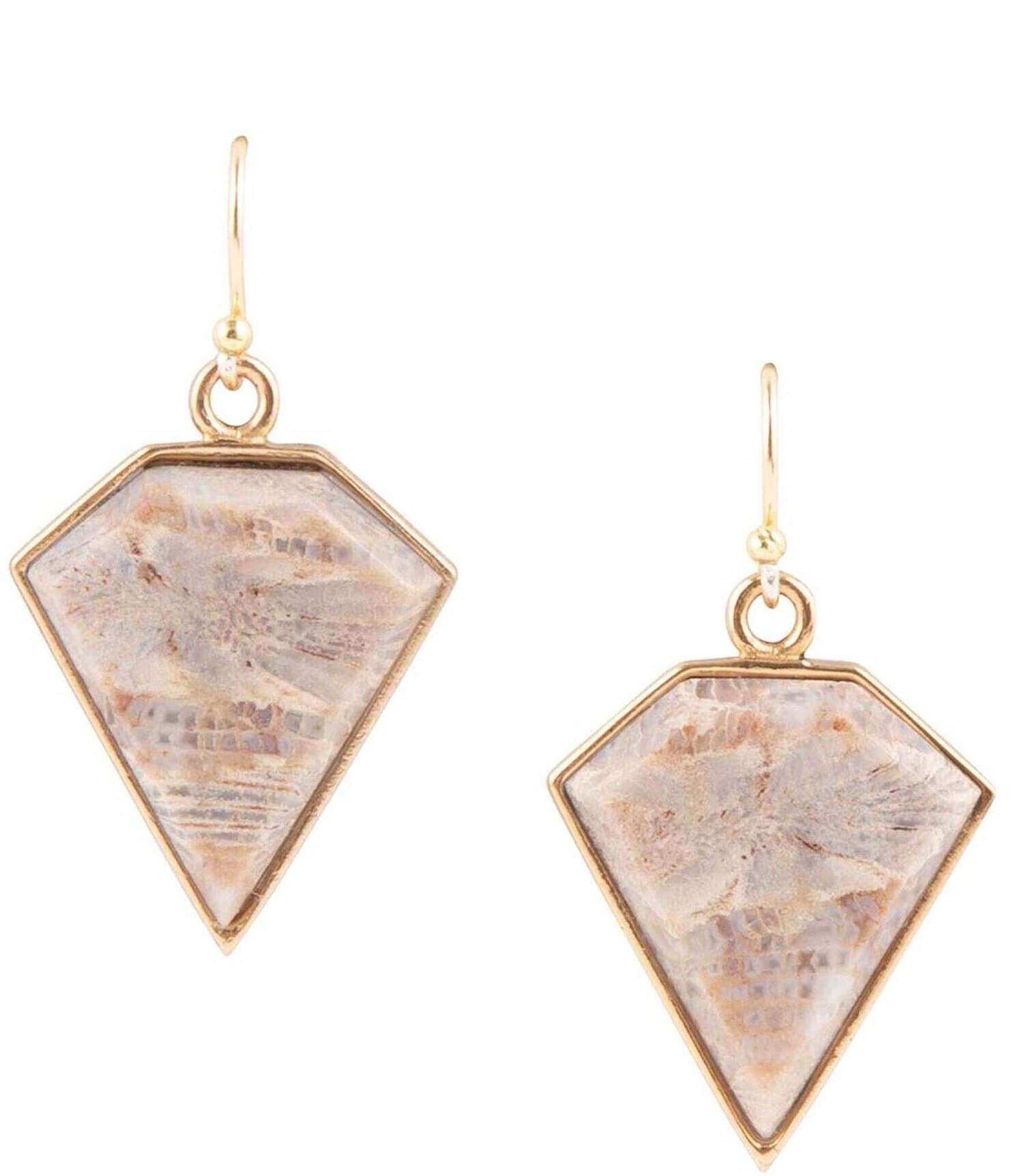 Barse Barse Bronze And Fossilized Coral Drop Earrings | Dillard's