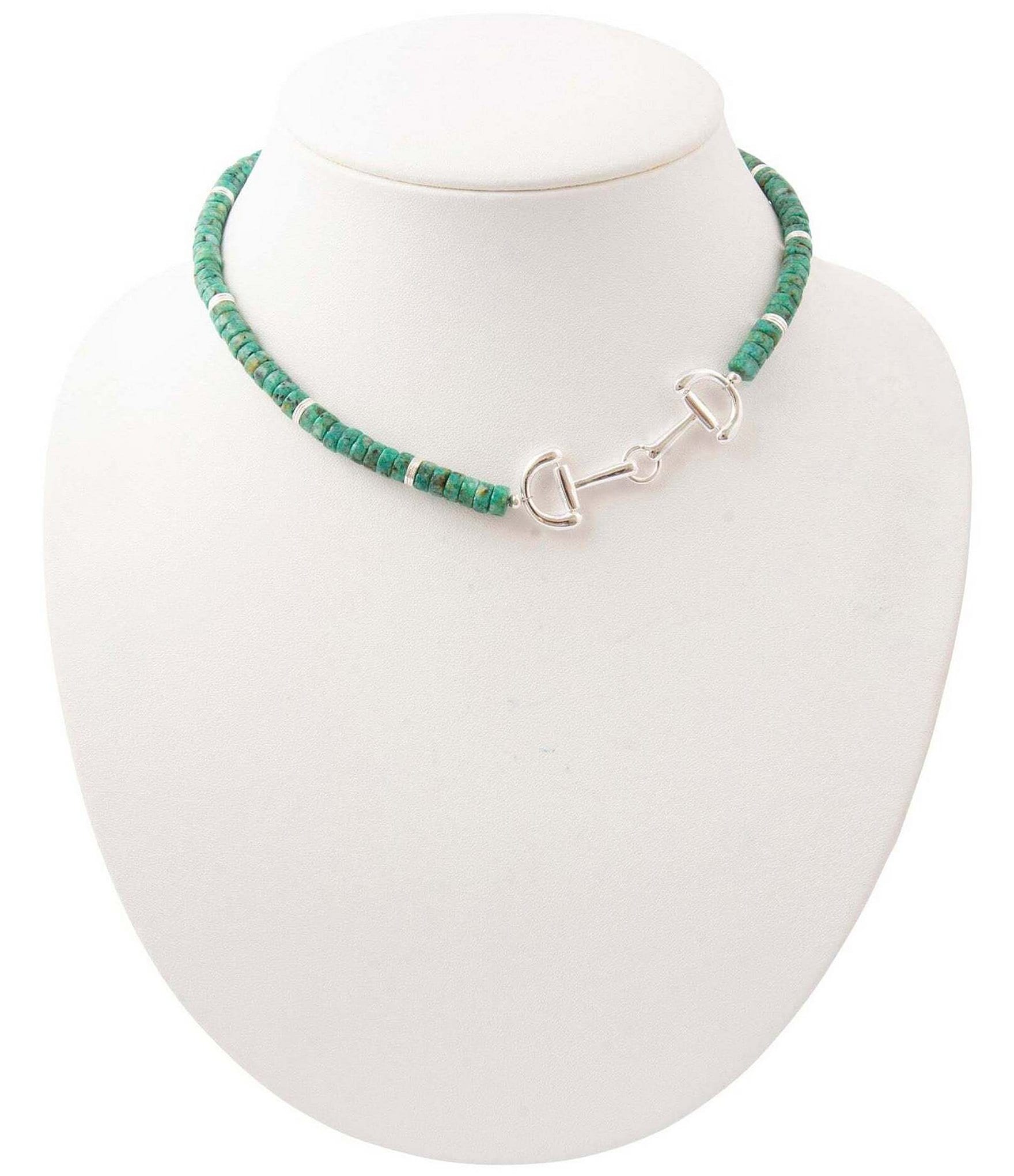 Barse Bits Silver and Turquoise Magnesite Collar Necklace