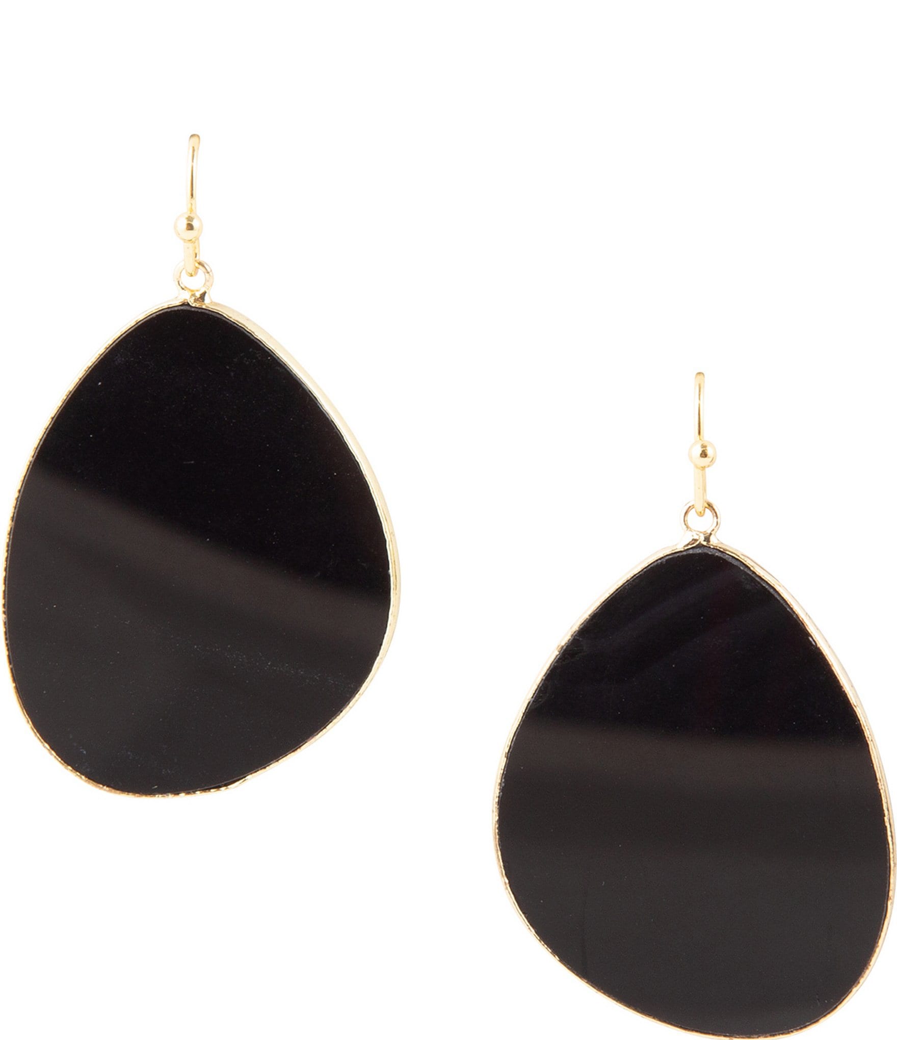 Barse Black Agate Statement Drop Earrings