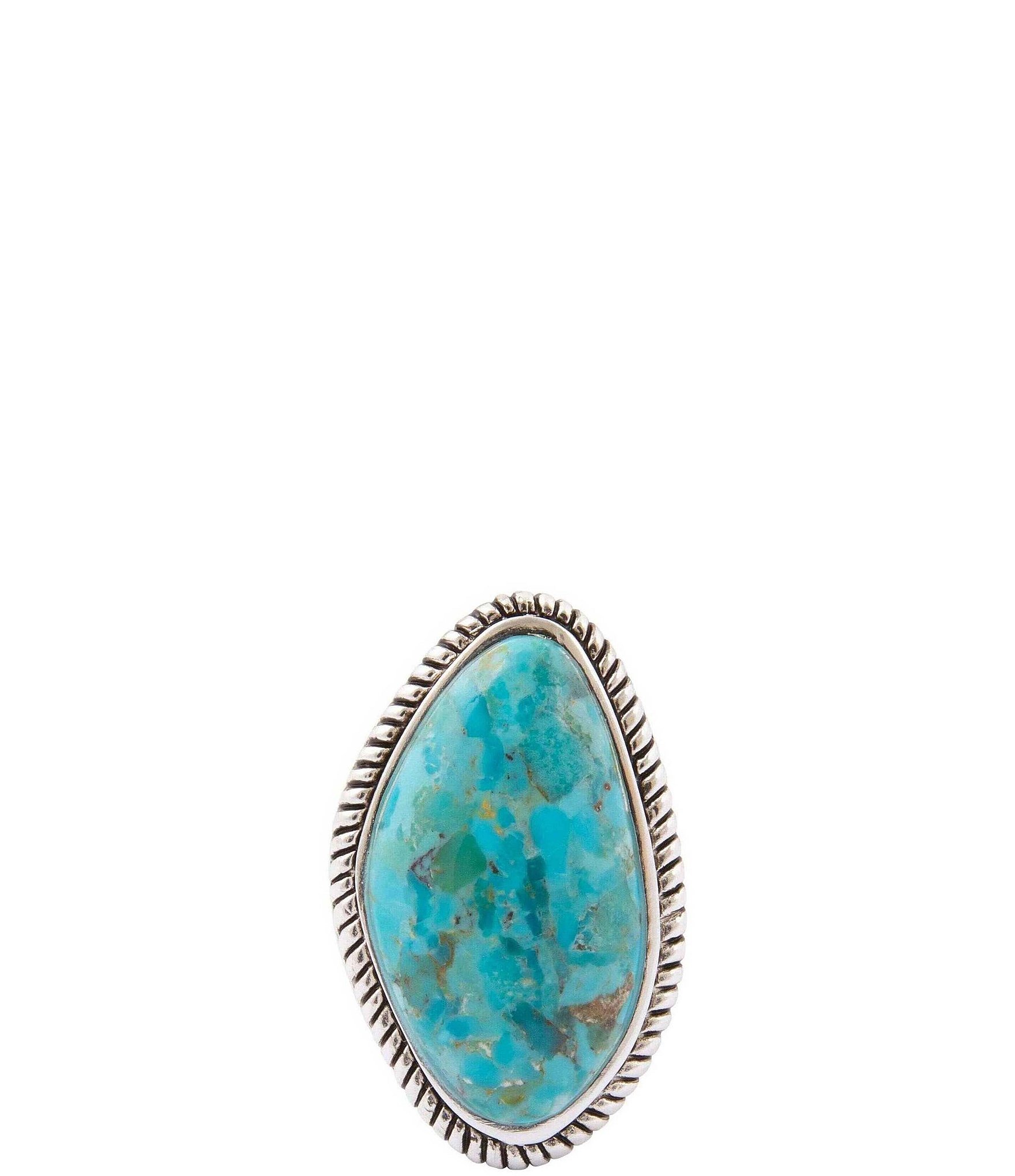 Barse Boulder Silver and Genuine Turquoise Statement Ring