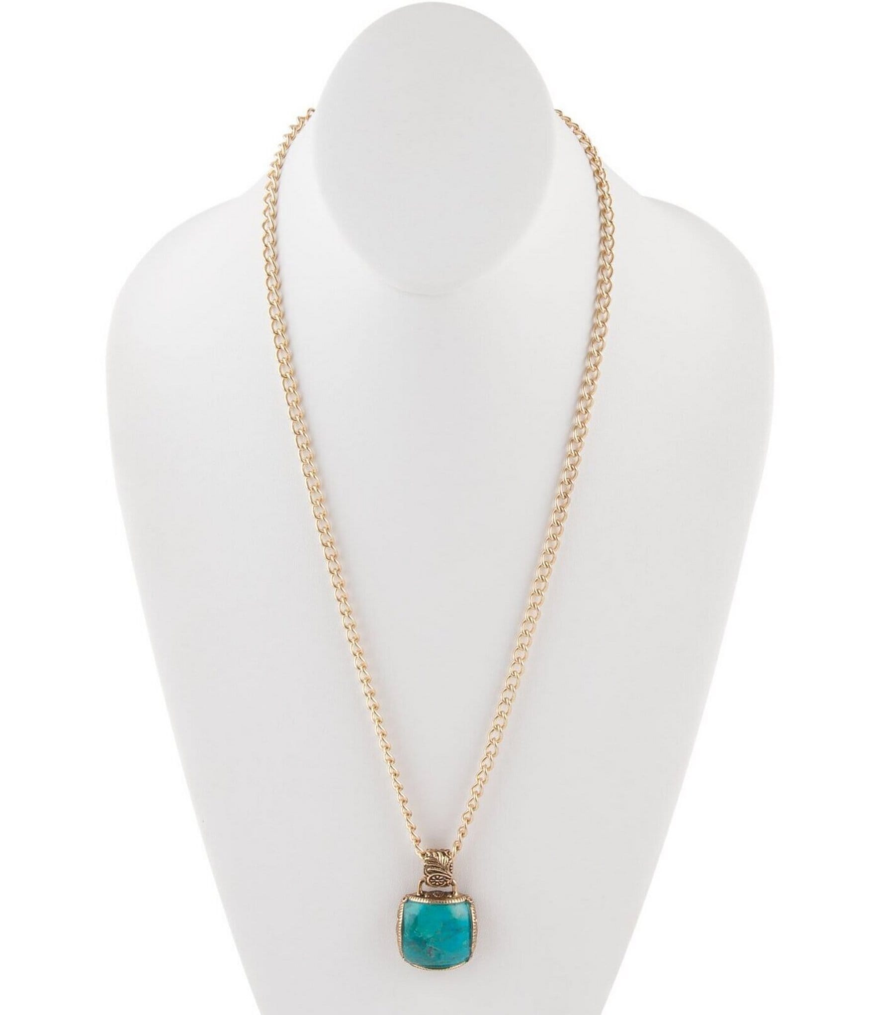 The Pioneer Woman Turquoise Stone and Gold Long Pendant Necklace -  Walmart.com