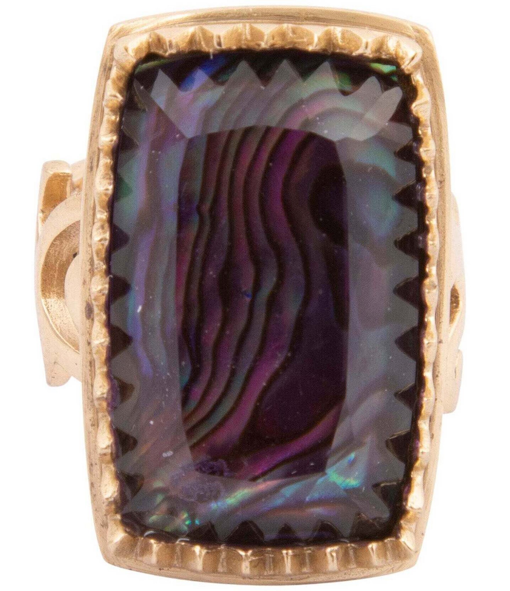 Barse Bronze, Abalone and Amethyst Moonlit Tide Statement Ring