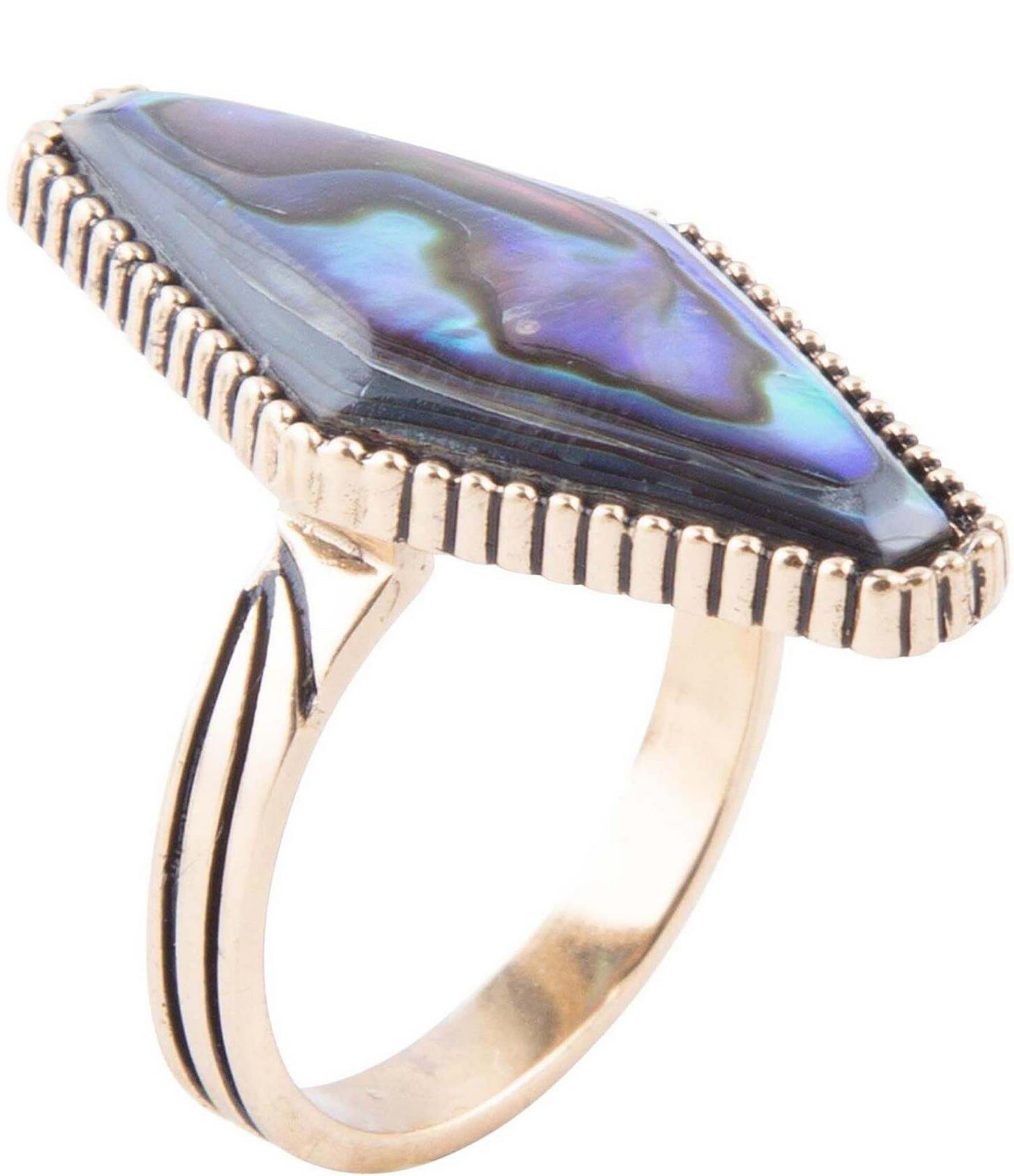 Barse Bronze And Abalone Genuine Stone Cocktail Ring | Dillard's