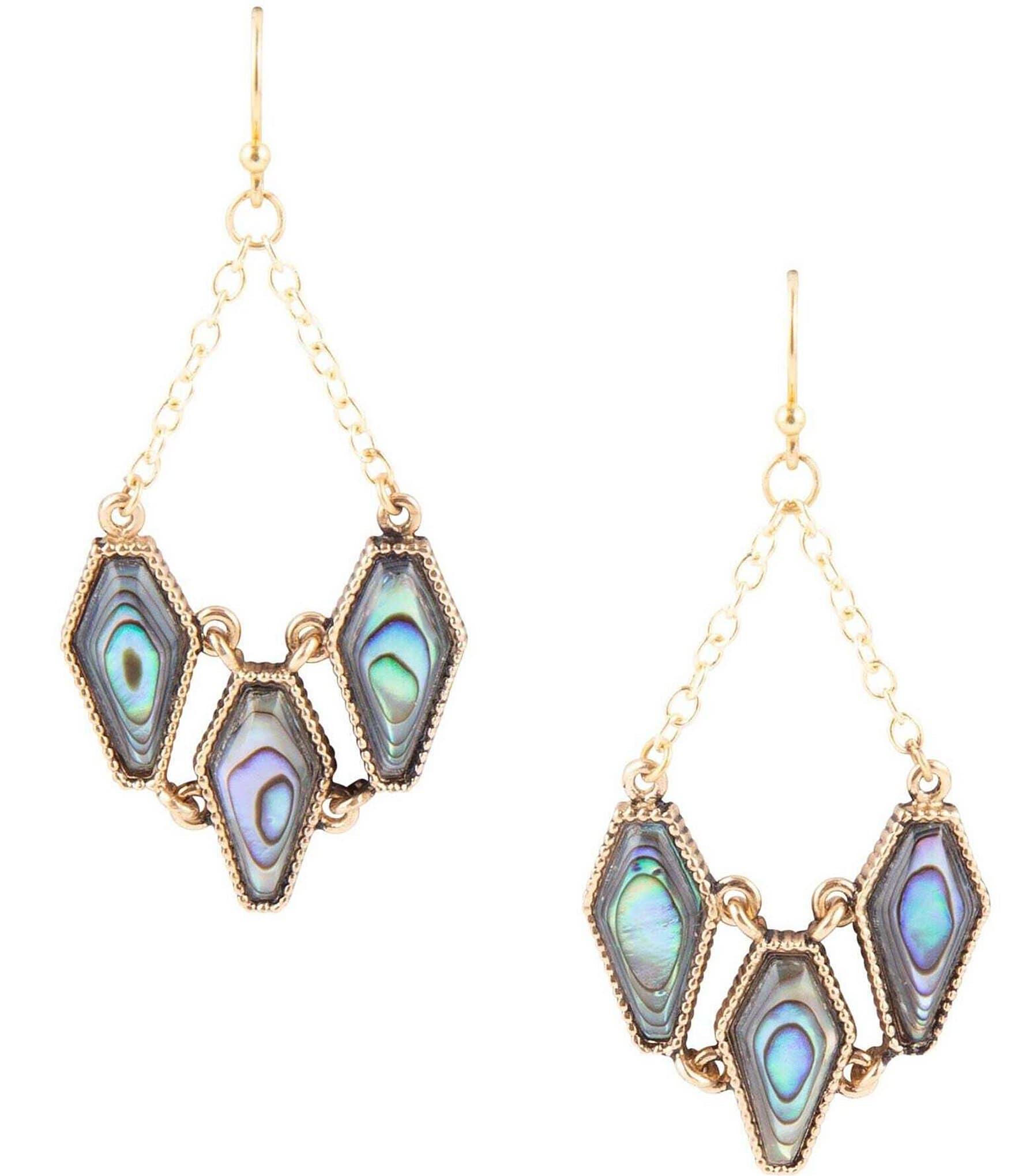 Barse Bronze And Abalone Genuine Stone Drop Earrings | Dillard's