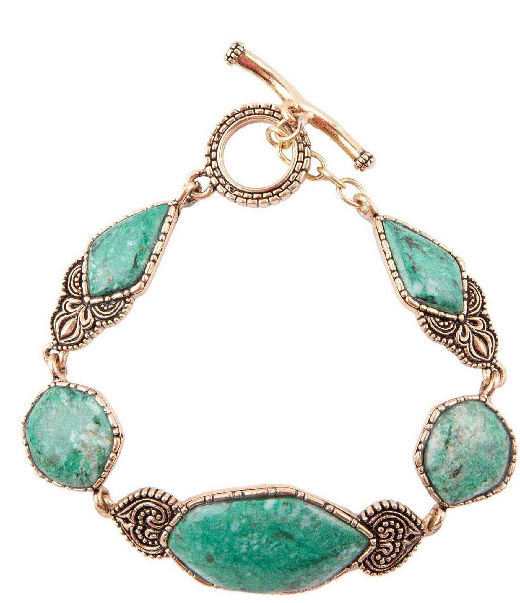 Barse Bronze and Chrysocolla Line Bracelet