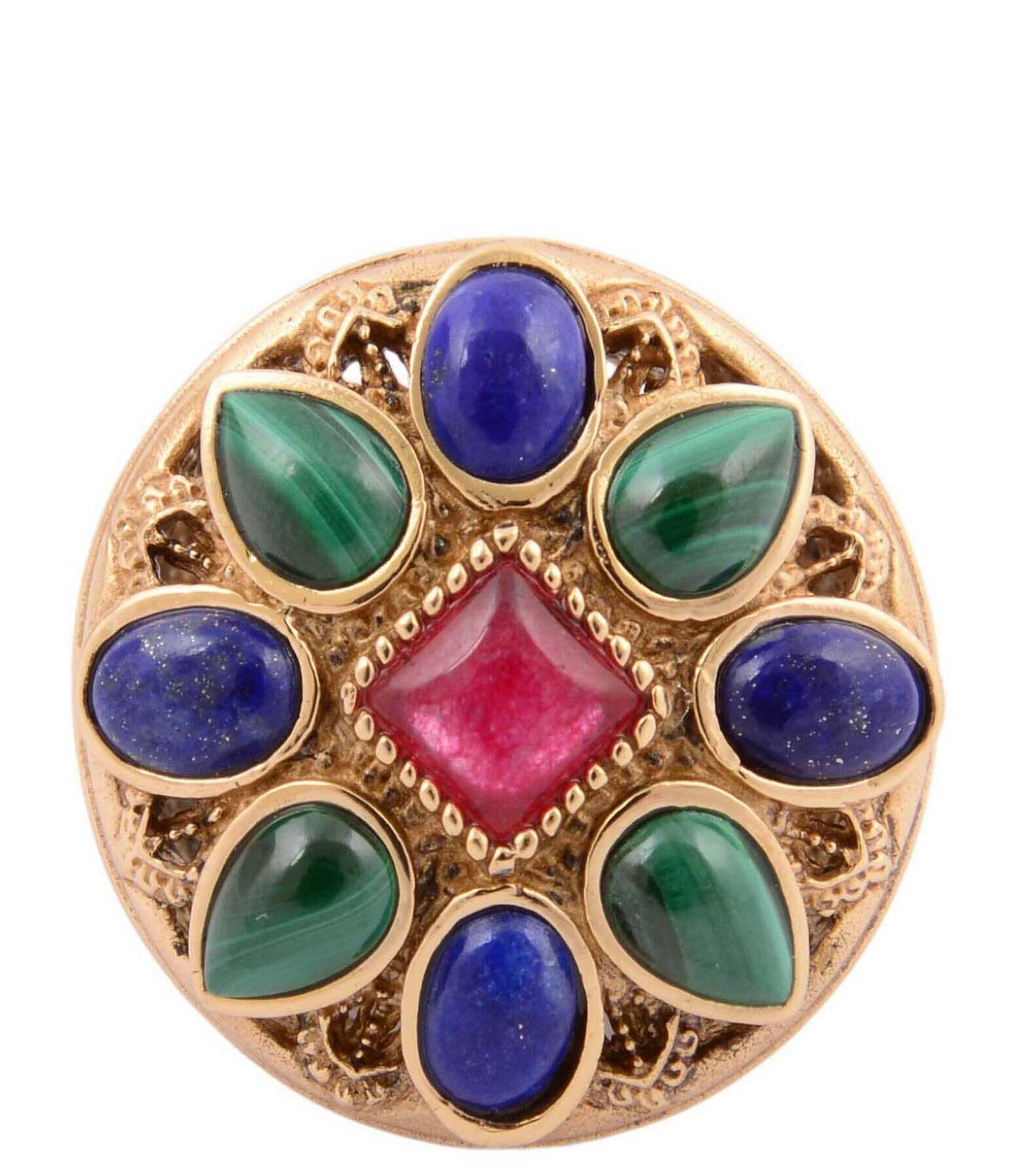 Barse Bronze and Genuine Stone Majestic Hues Statement Ring