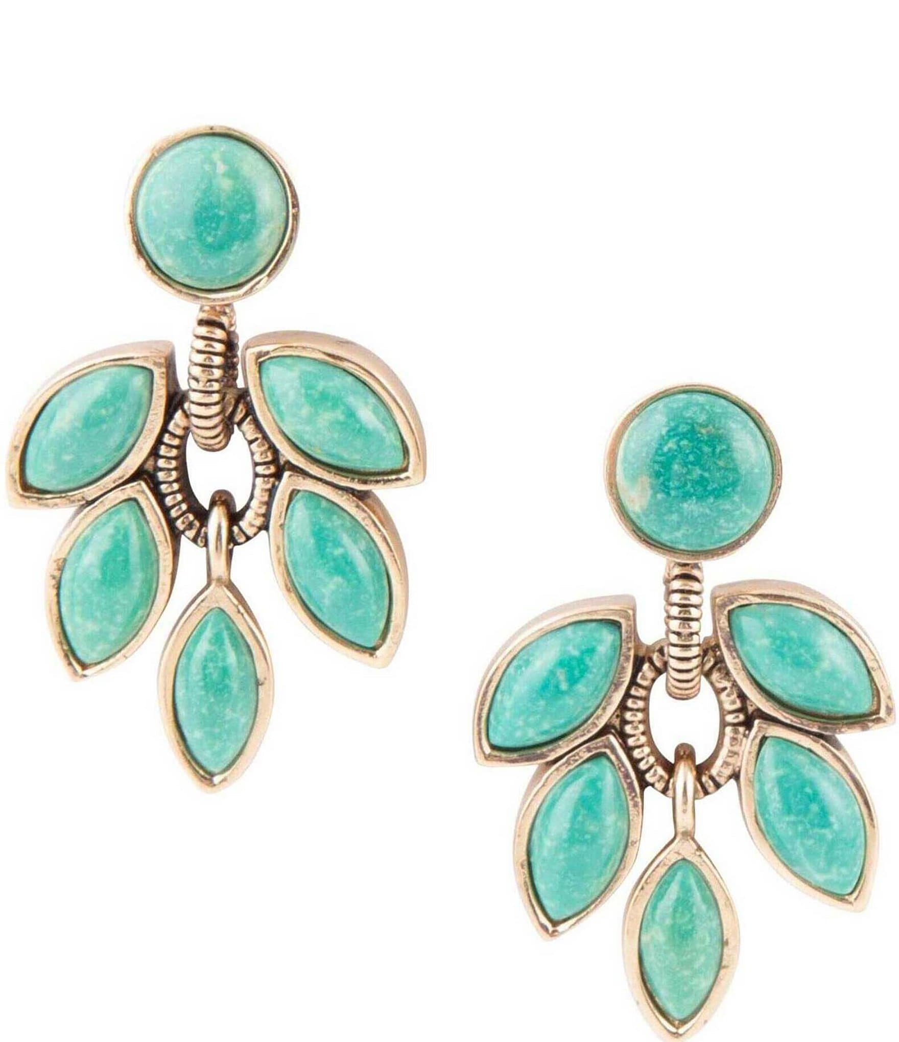 Barse Bronze and Genuine Stone Turquoise Drop Earrings | Dillard's