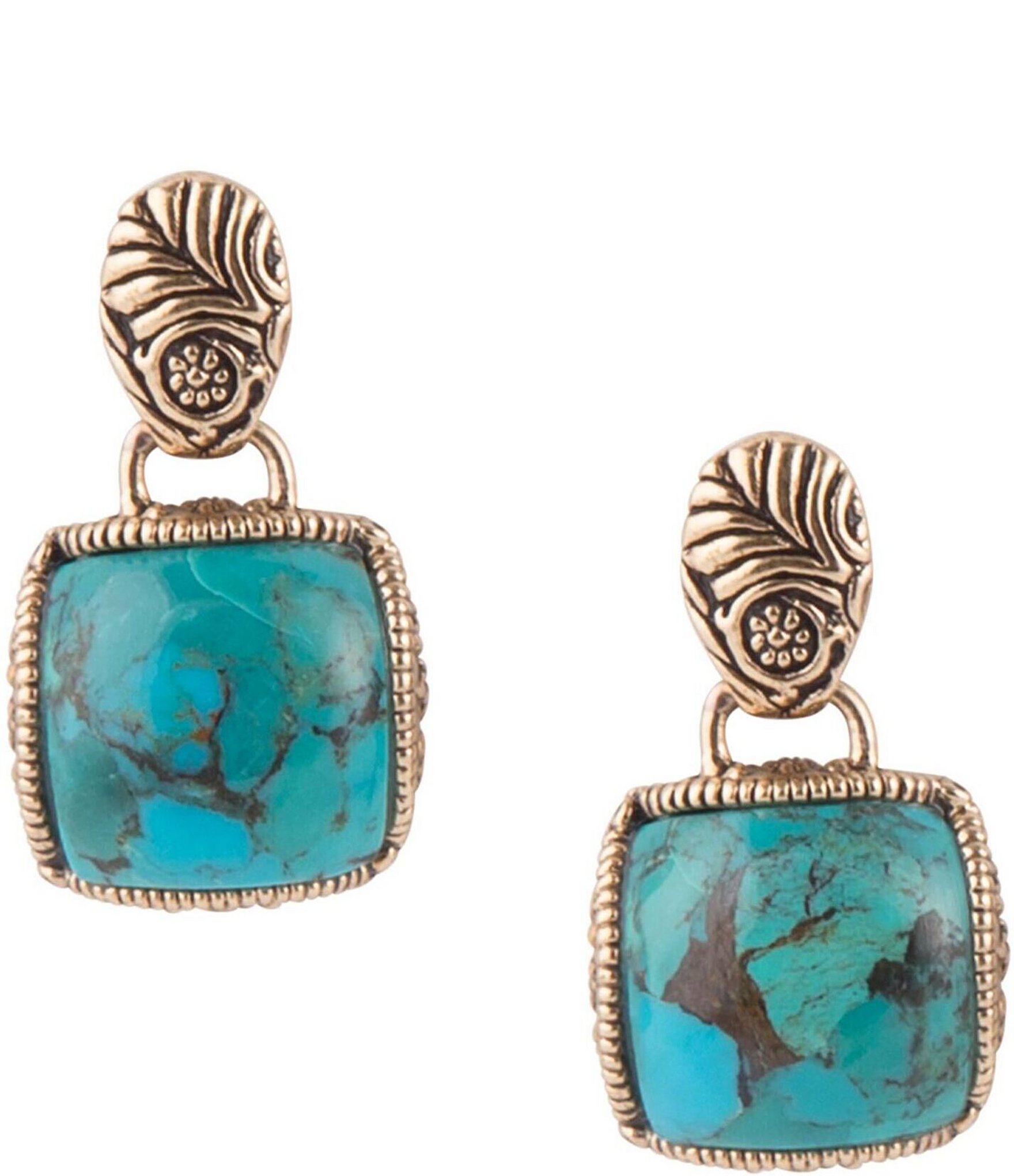 Genuine Turquoise with Bronze MSRP $55 Details about   New Barse Oval Earrings