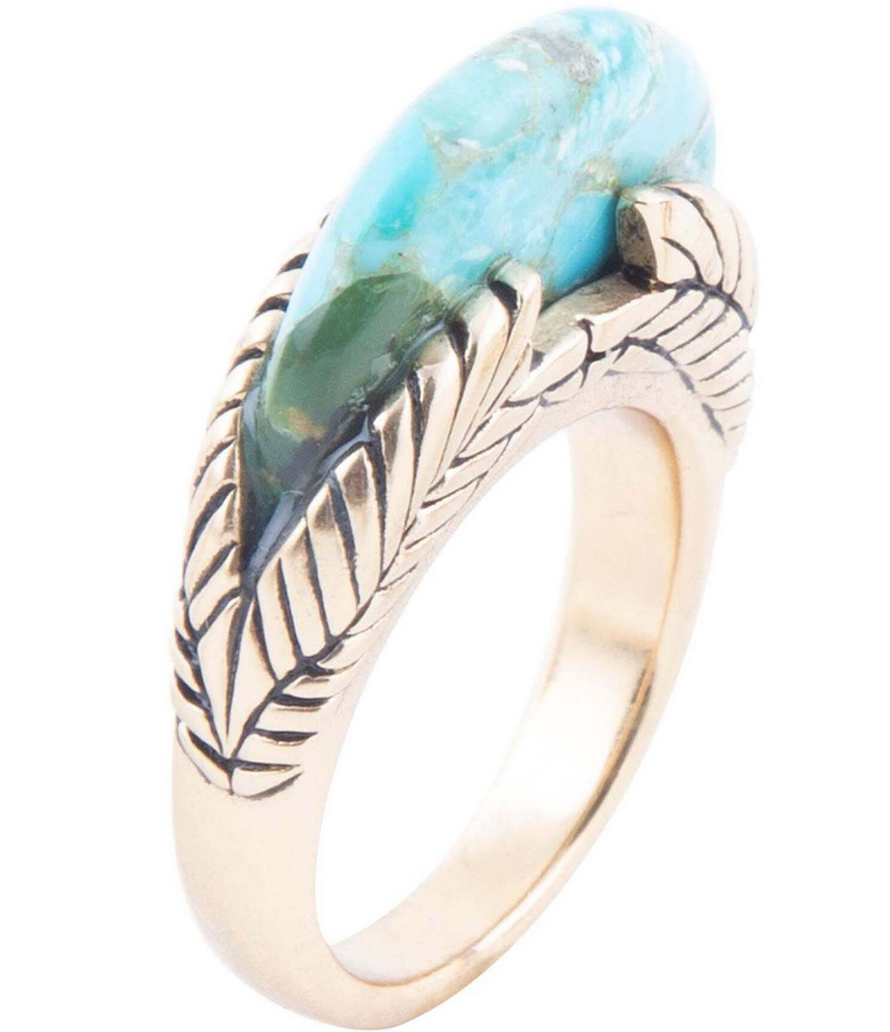 Barse Bronze and Genuine Turquoise Stone Statement Ring