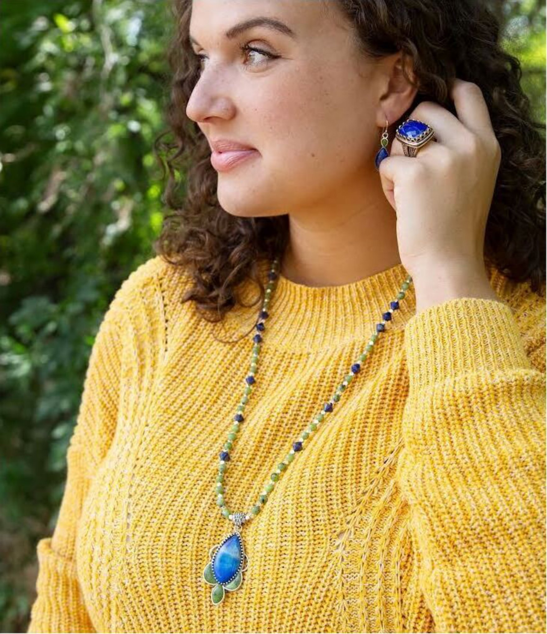 Barse Bronze and Lapis Cocktail Statement Ring