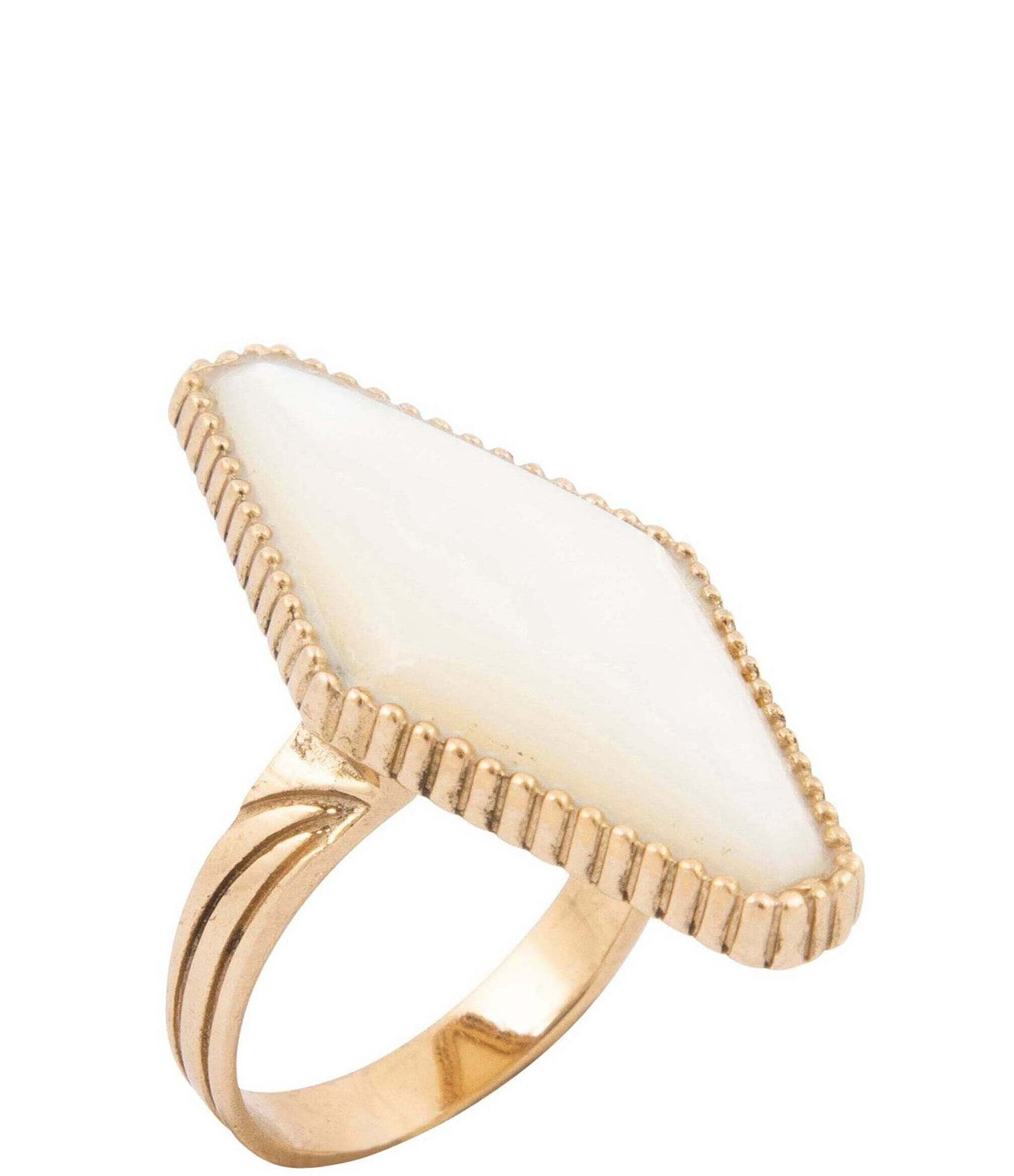 Barse Bronze and Mother Of Pearl Tidal Statement Ring