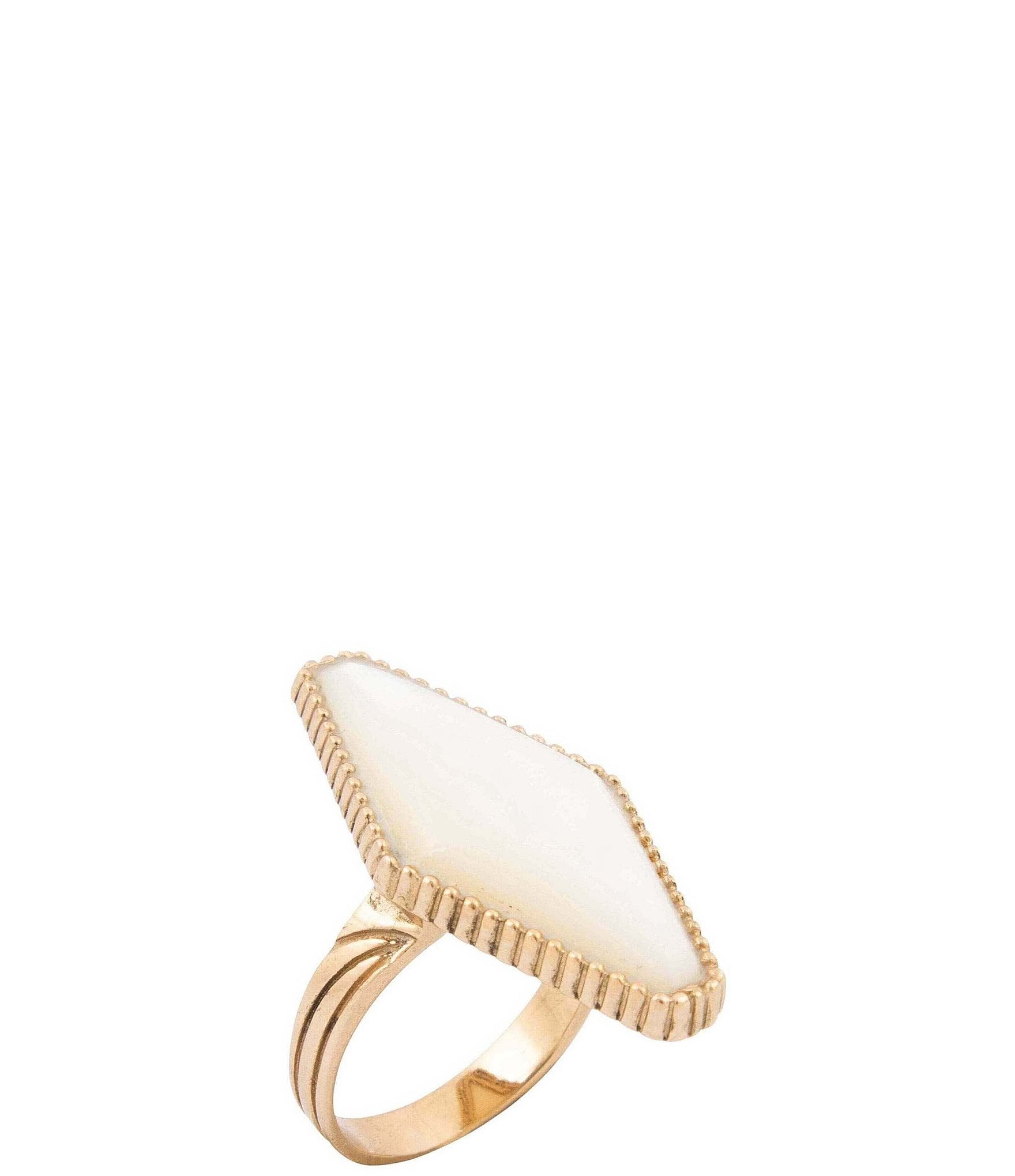 Barse Bronze and Mother Of Pearl Tidal Statement Ring