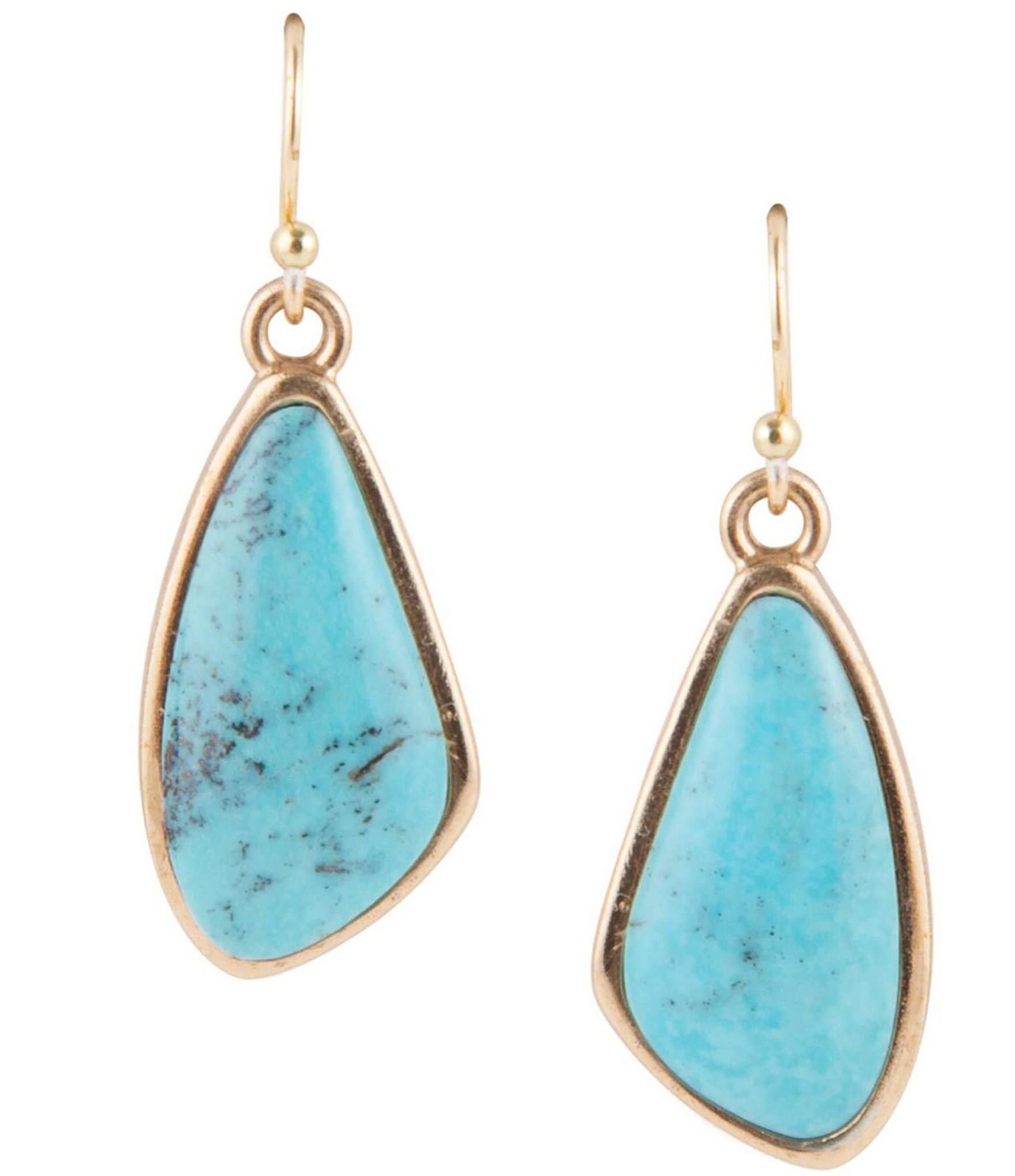 Barse Bronze and Nacozari Turquoise Drop Earrings | Dillard's
