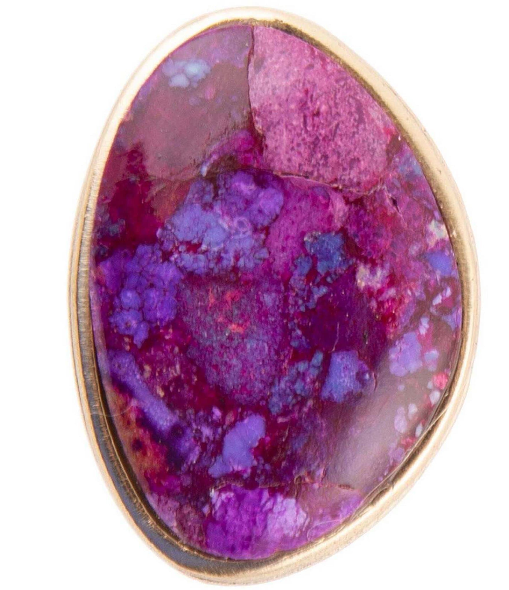 Barse Bronze and Purple Turquoise Statement Ring