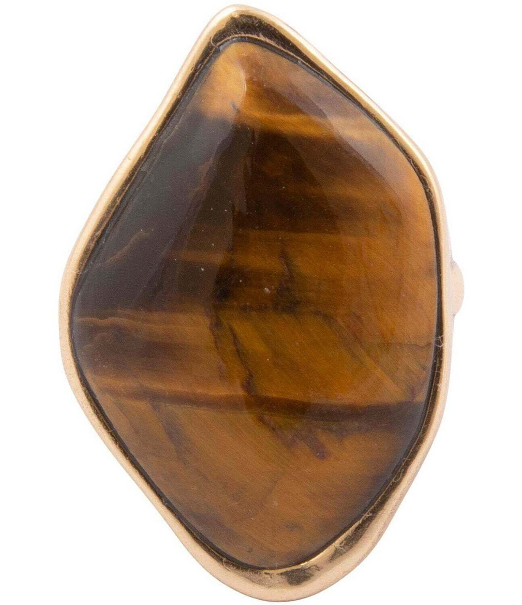 Barse Bronze and Tiger's Eye Golden Umber Statement Ring
