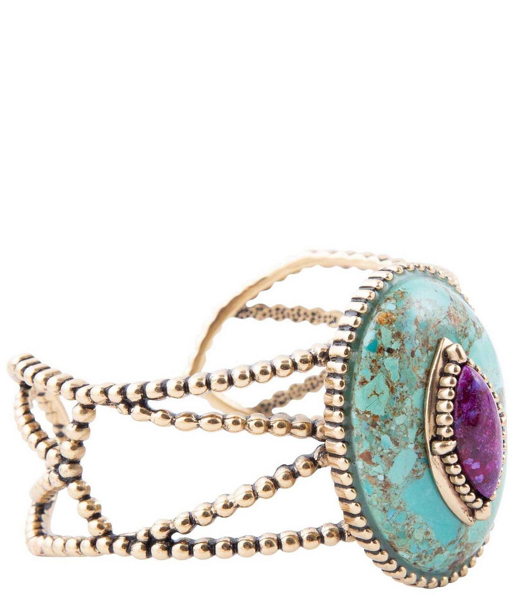 Barse Bronze and Turquoise Statement Cuff Bracelet