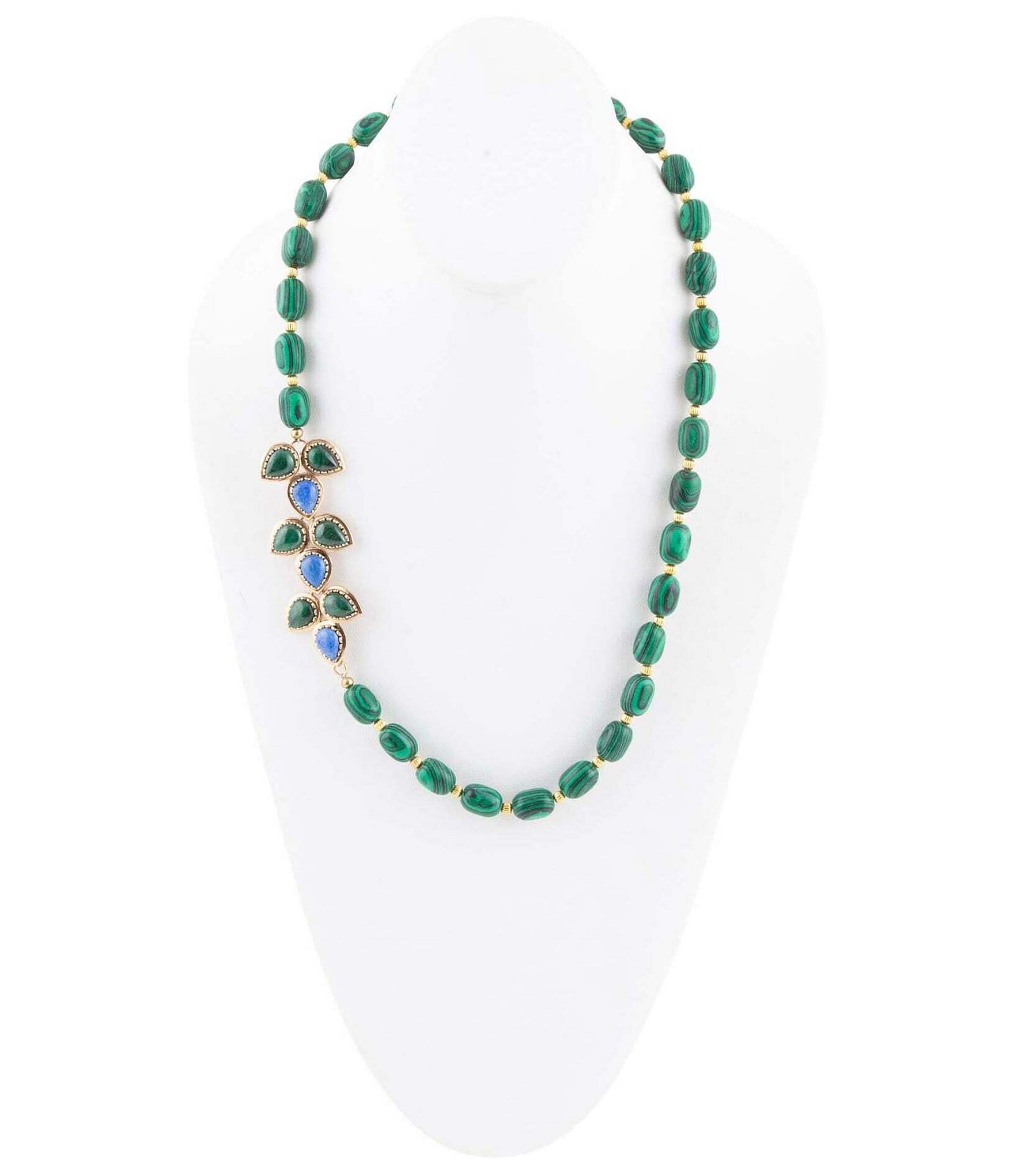 Barse Bronze, Genuine Lapis and Malachite Collar Necklace