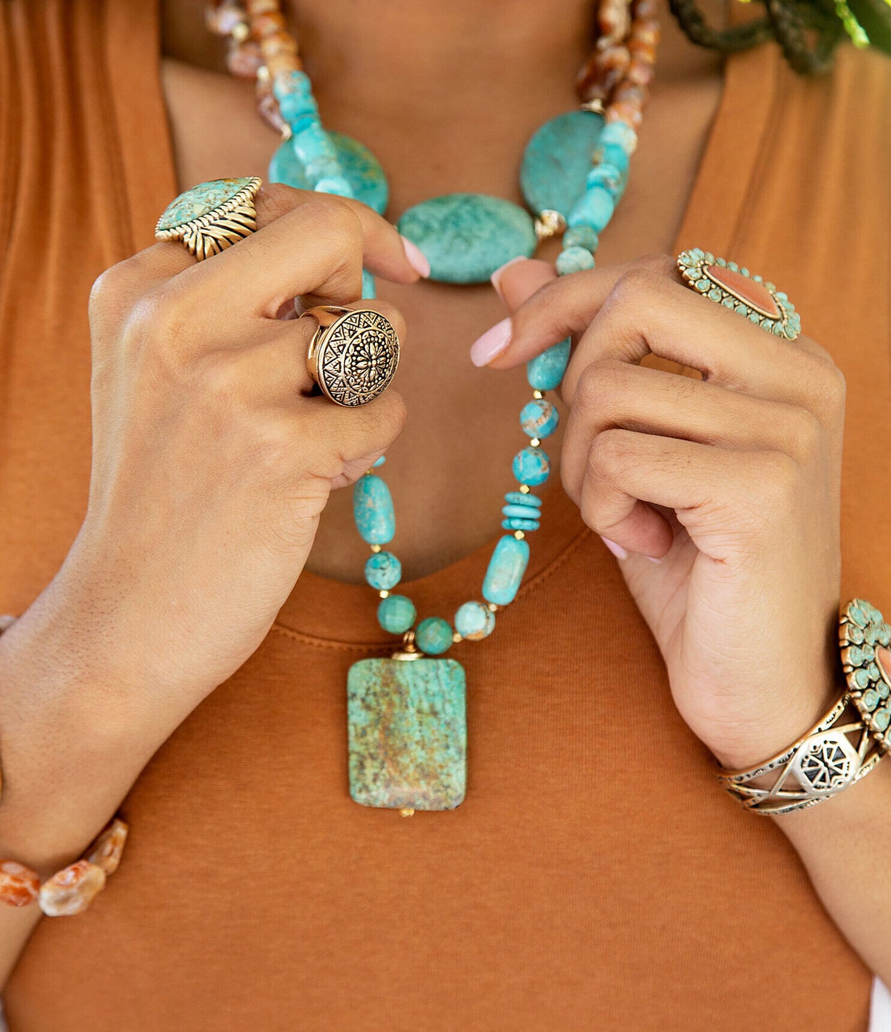 Barse Bronze Medallion Statement Ring