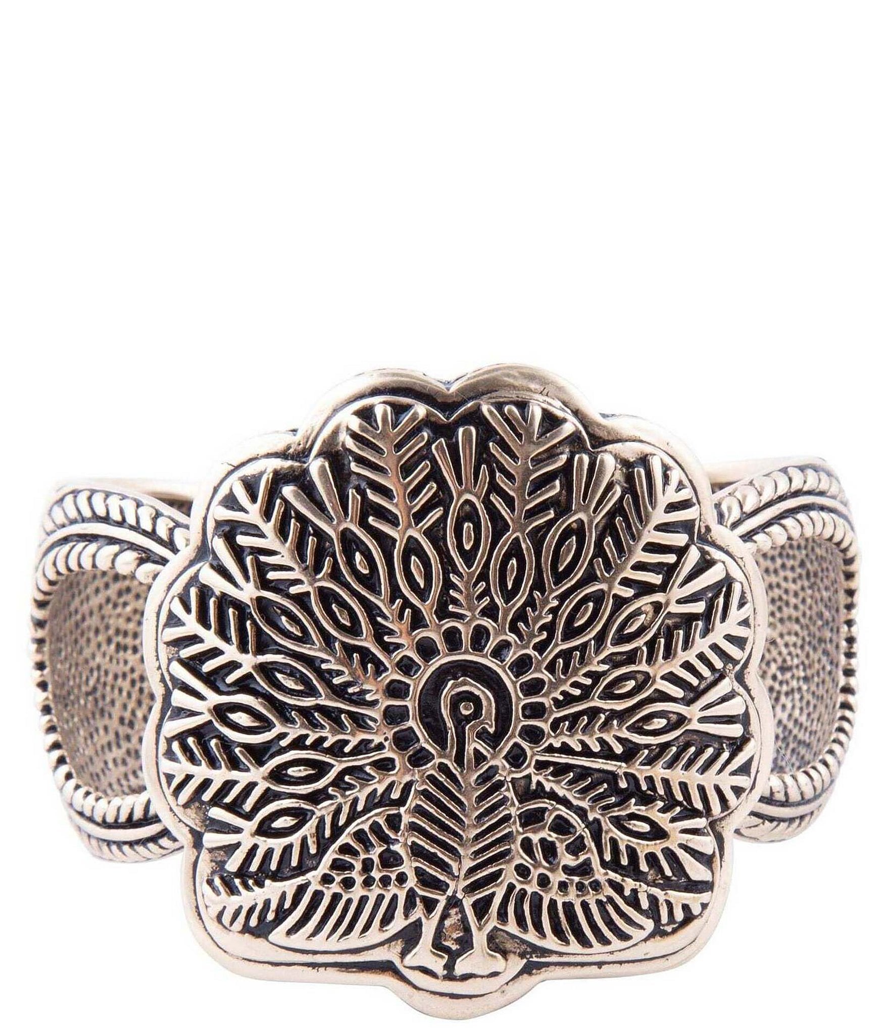 Barse Bronze Peacock Cuff Bracelet