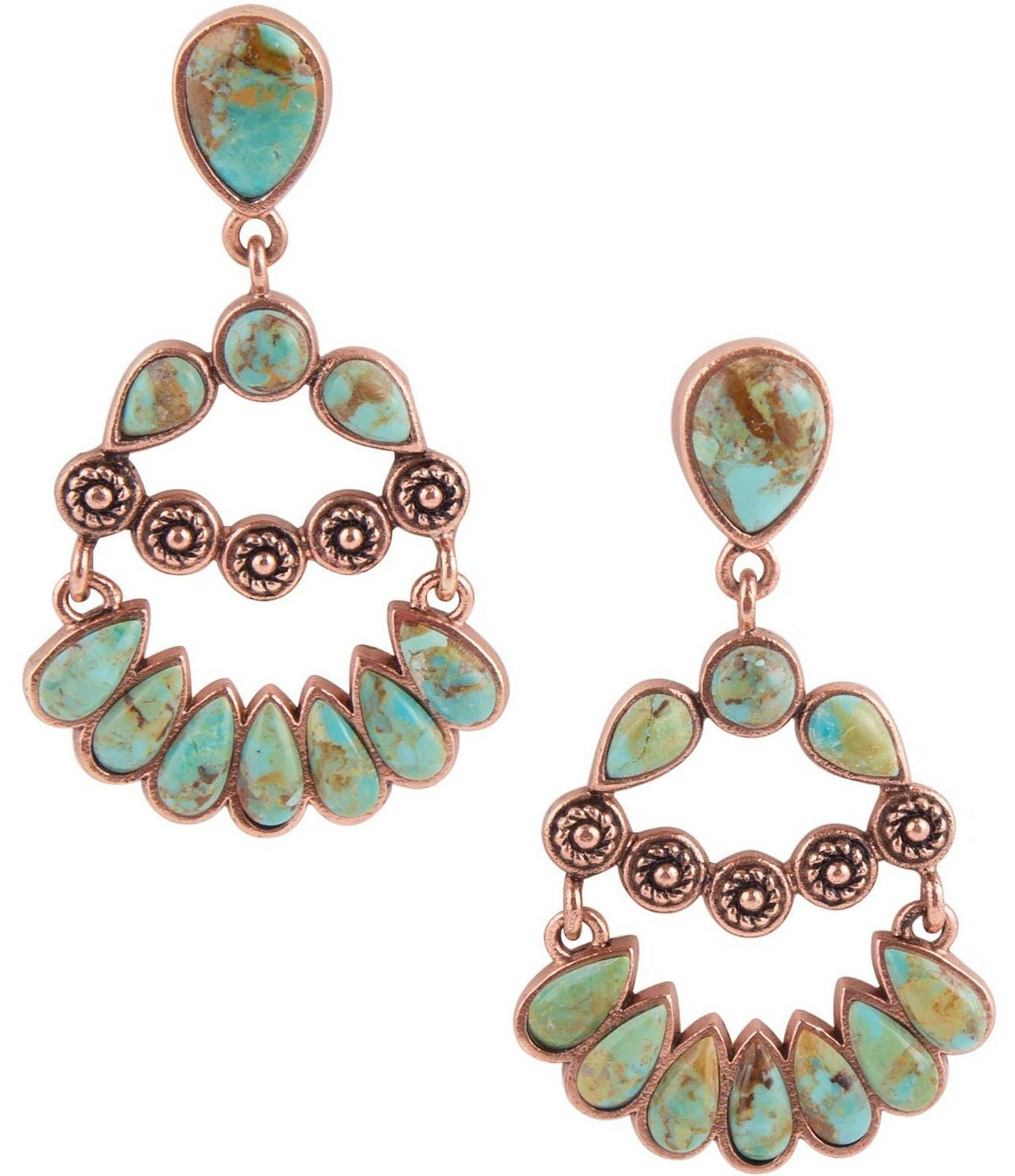 Deep Blue, Gemstone Statement Earrings, Copper Wire Wrap | Elksong