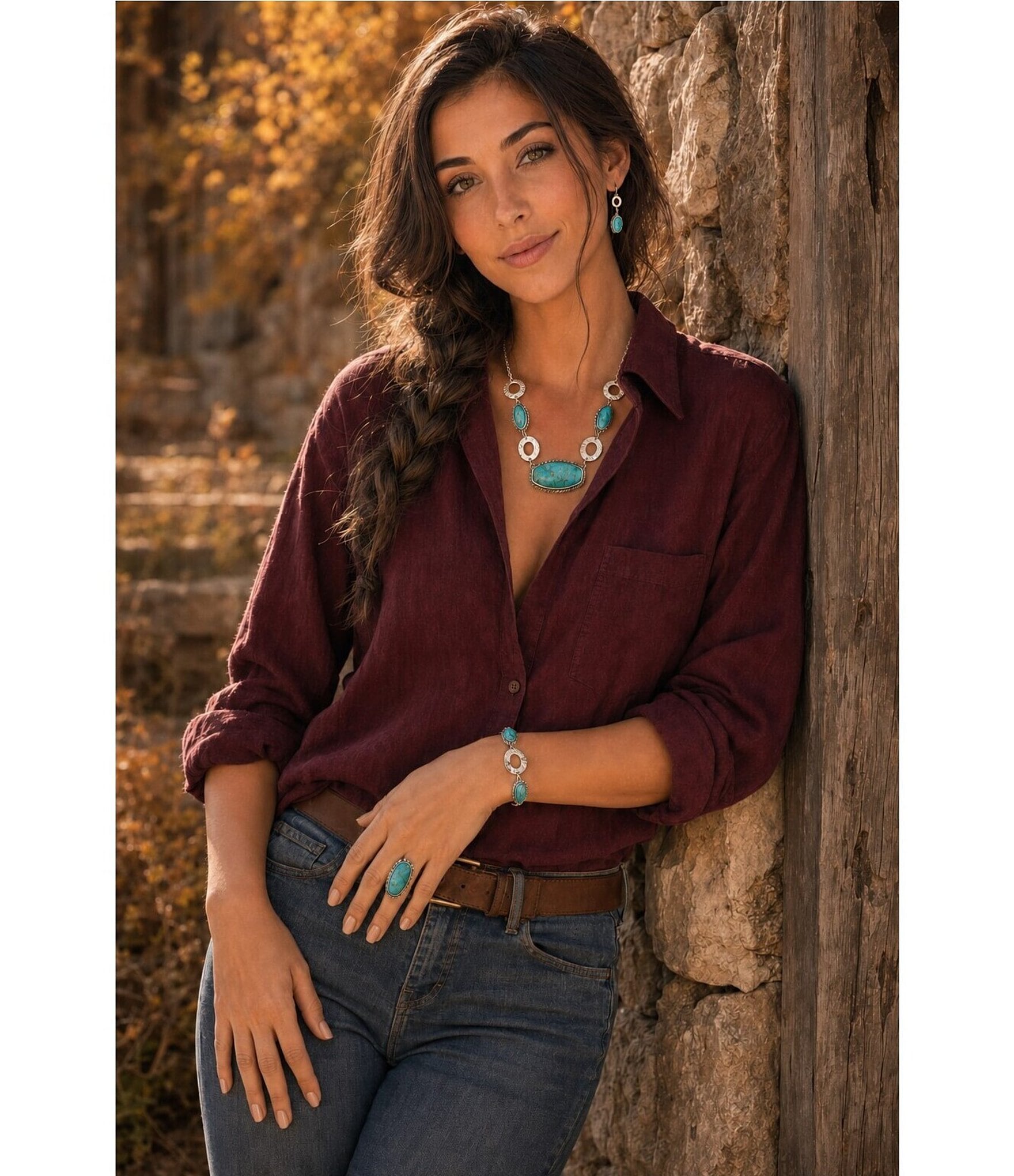 Barse Forged Sky Silver and Genuine Turquoise Drop Earrings