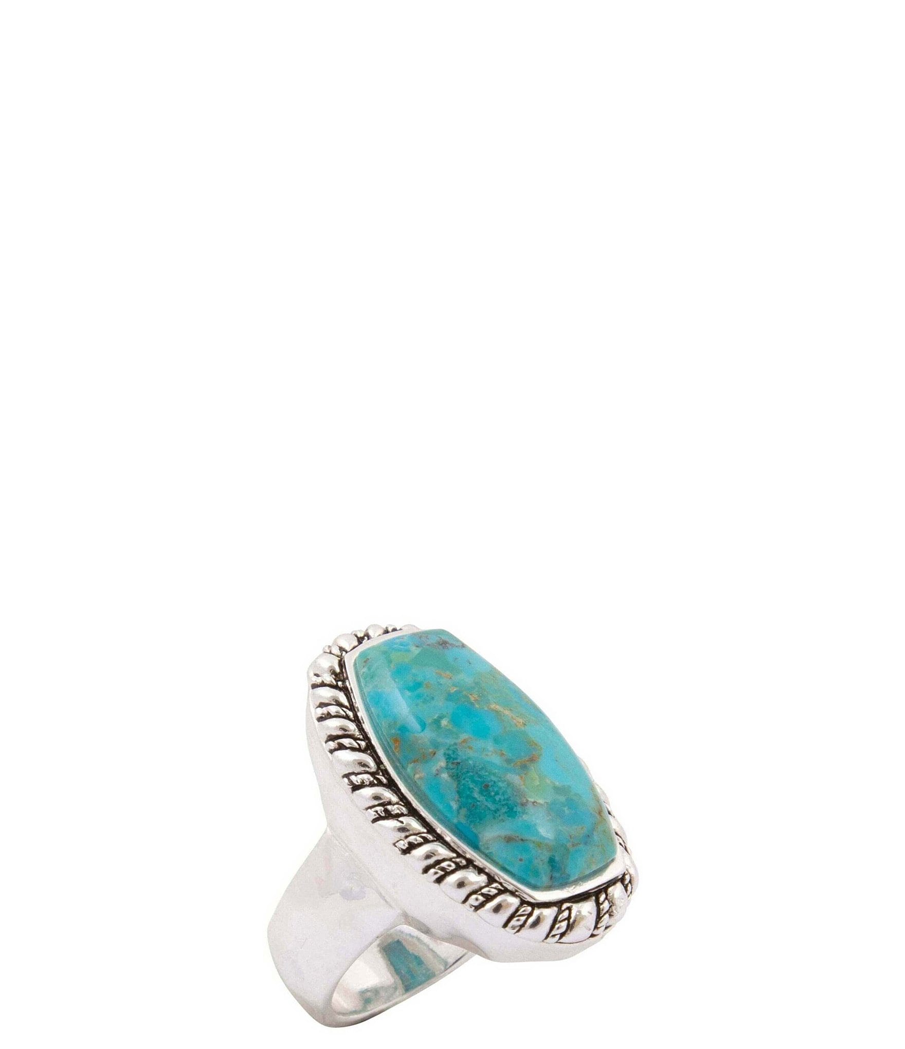 Barse Forged Sky Silver and Genuine Turquoise Statement Ring