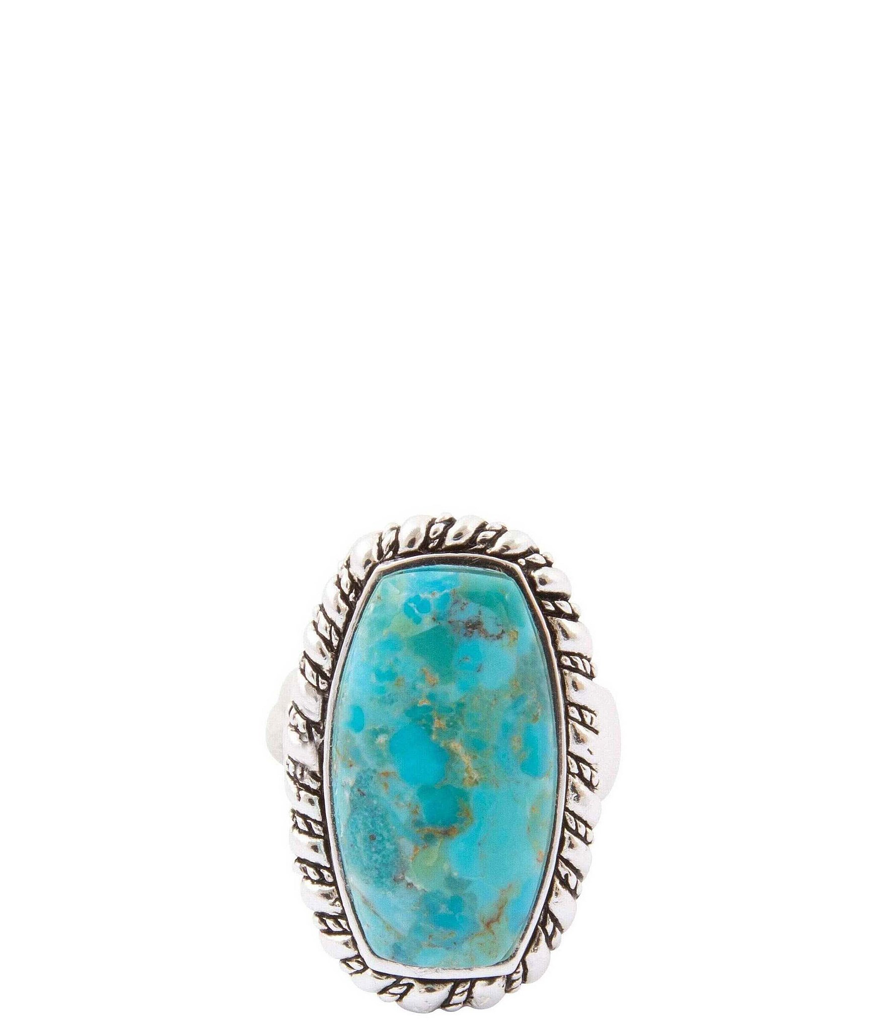 Barse Forged Sky Silver and Genuine Turquoise Statement Ring