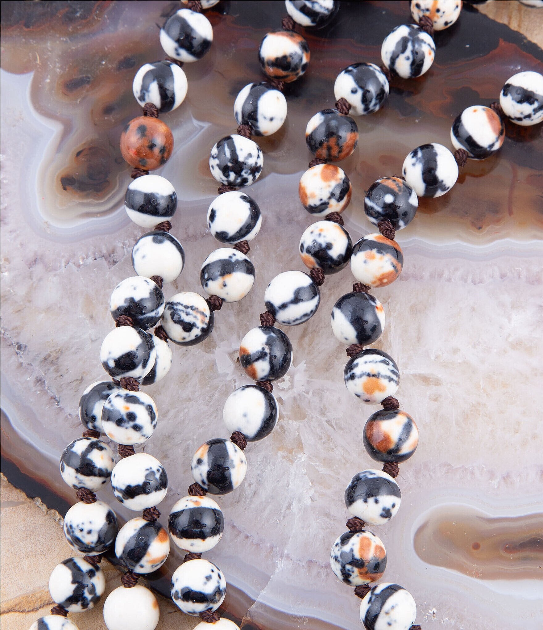 Barse Genuine Agate Stone Endless Long Strand Necklace