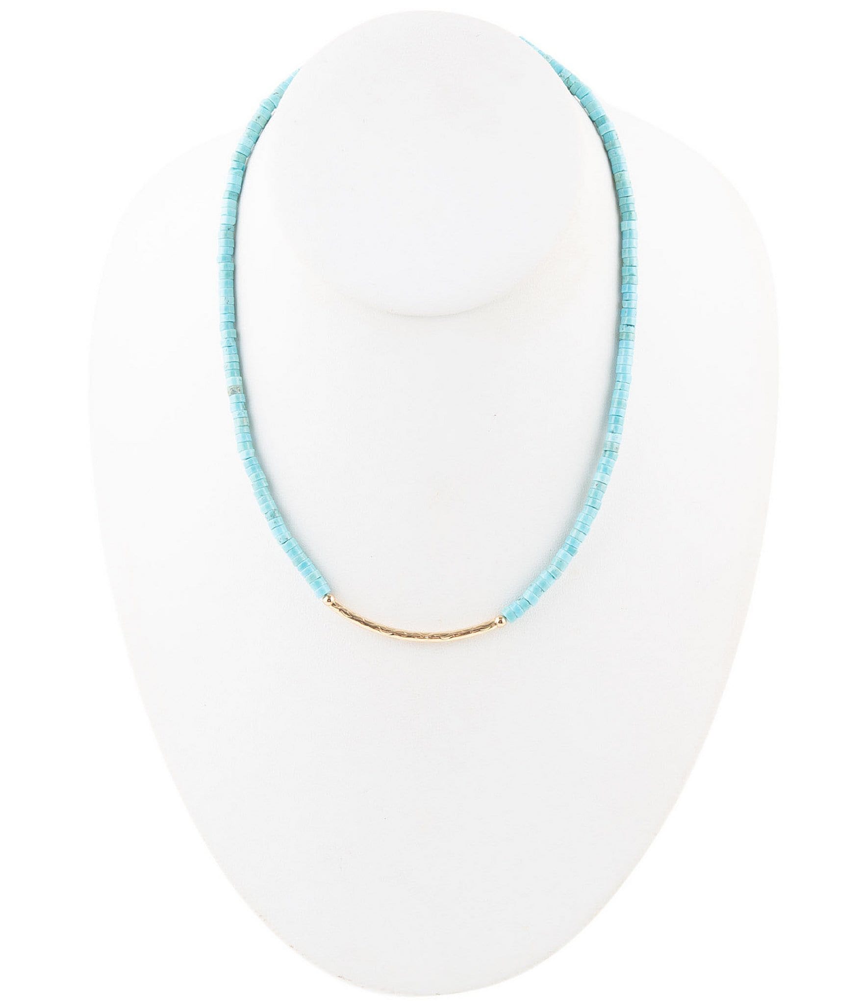 Barse Genuine Stone Beaded Turquoise Collar Necklace