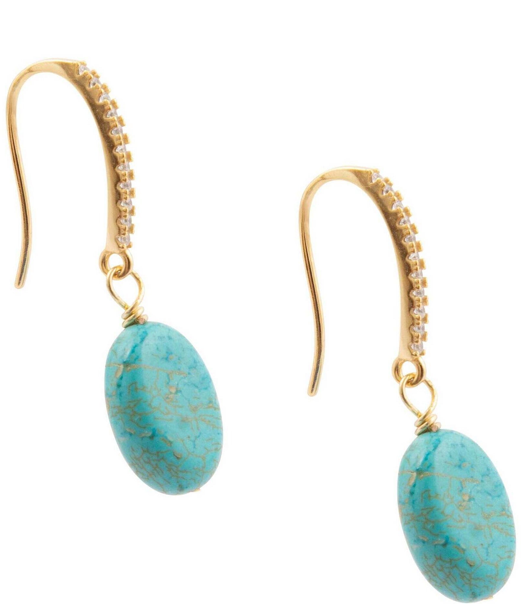Barse Genuine Stone Frontier Drop Earrings