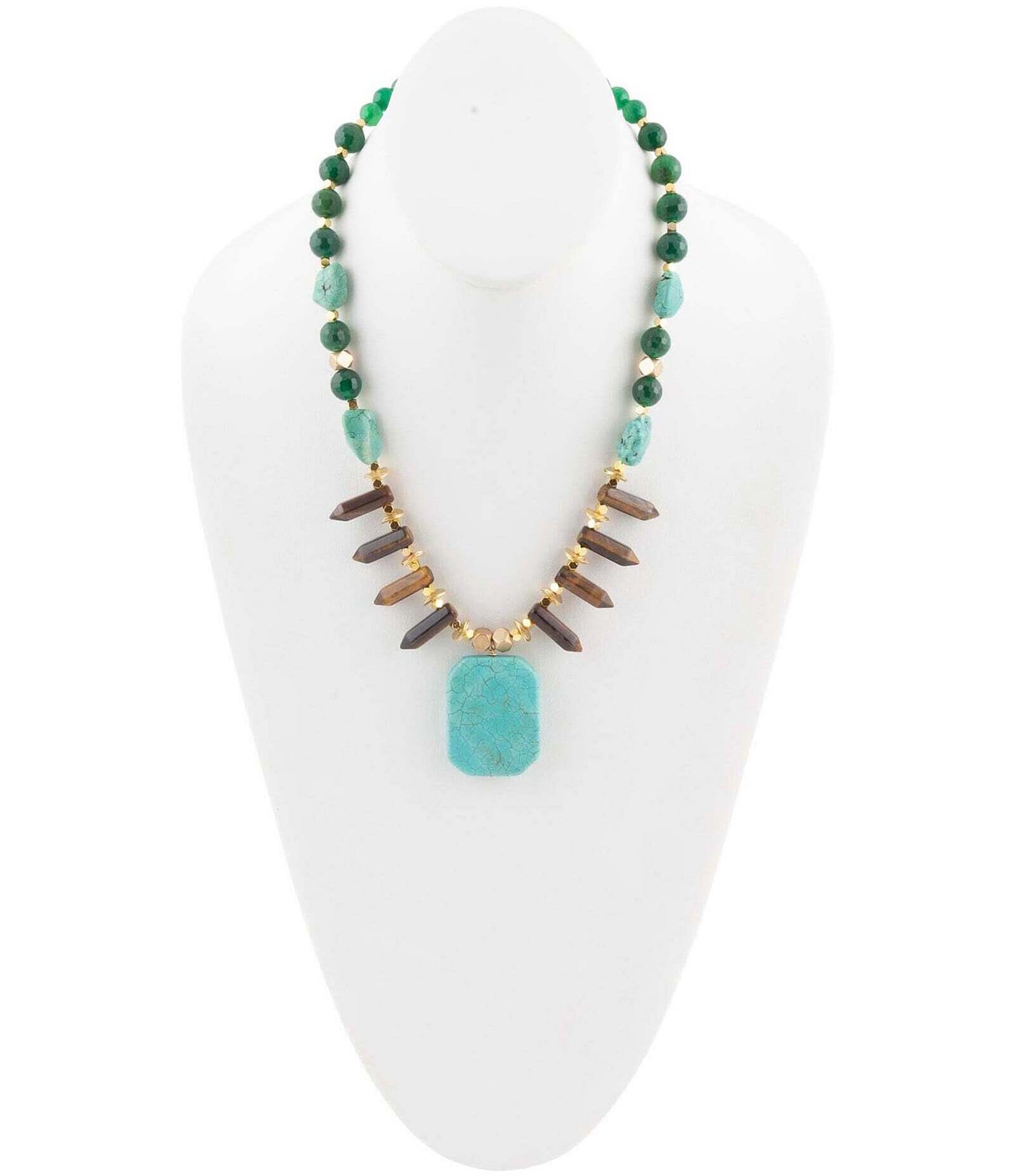 Barse Genuine Stone Statement Necklace