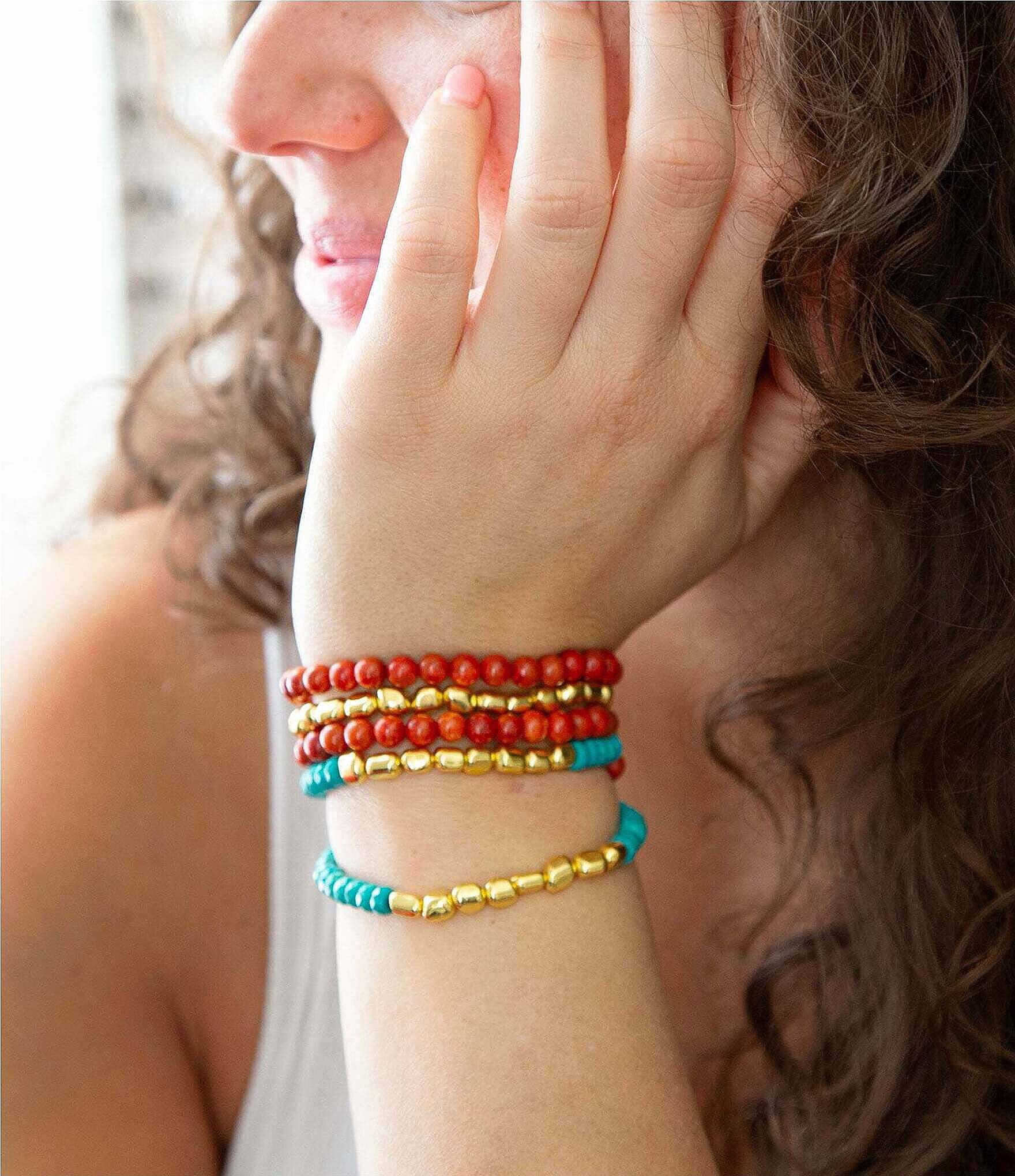 Barse Genuine Stone Stretch Bracelet Set