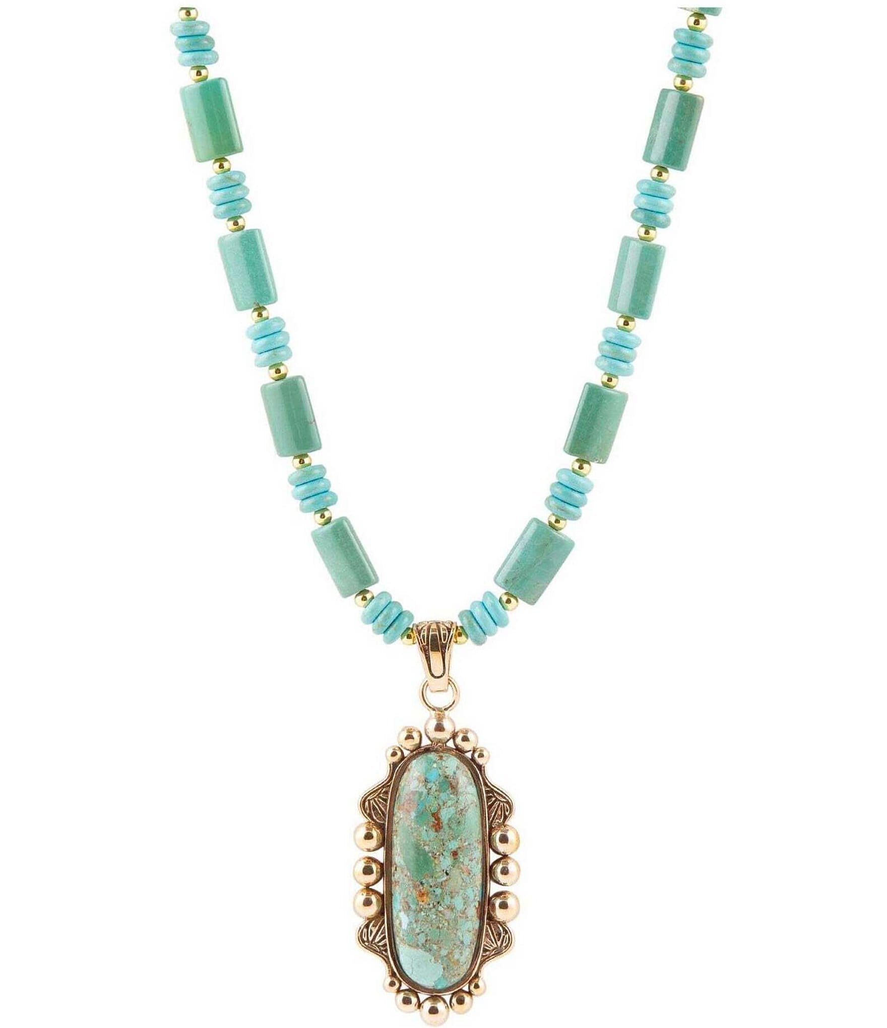 Barse Genuine Stone Turquoise Beaded Short Pendant Necklace | Dillard's