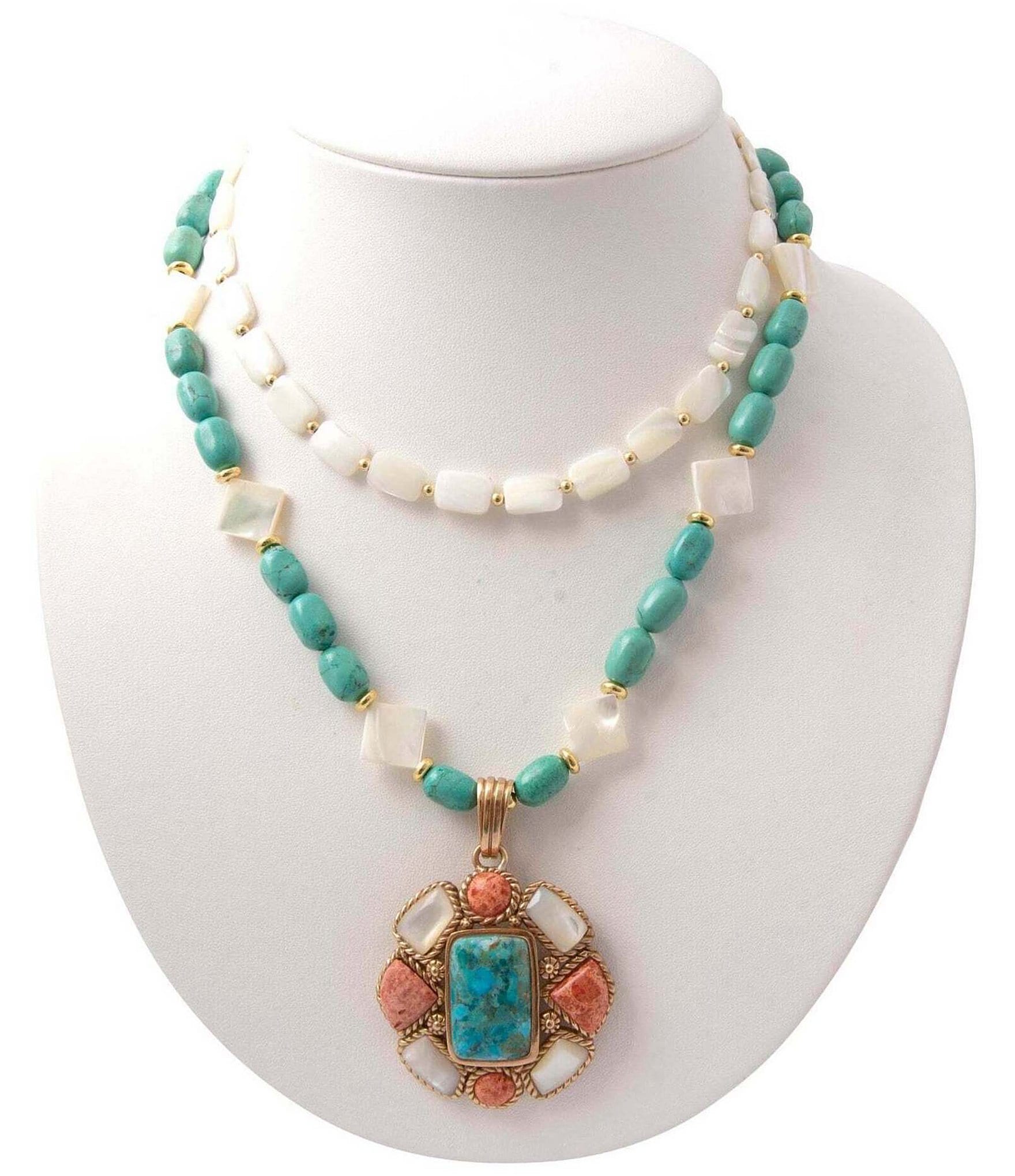 Barse Mesa Genuine Stone Statement Multi-Strand Necklace