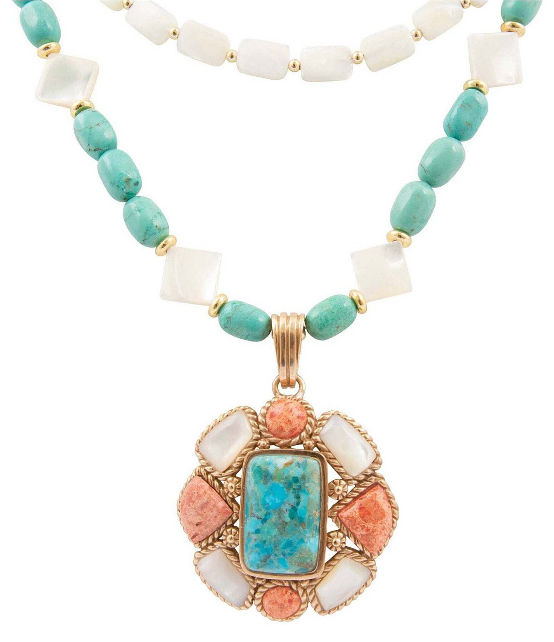 Barse Mesa Genuine Stone Statement Multi-Strand Necklace