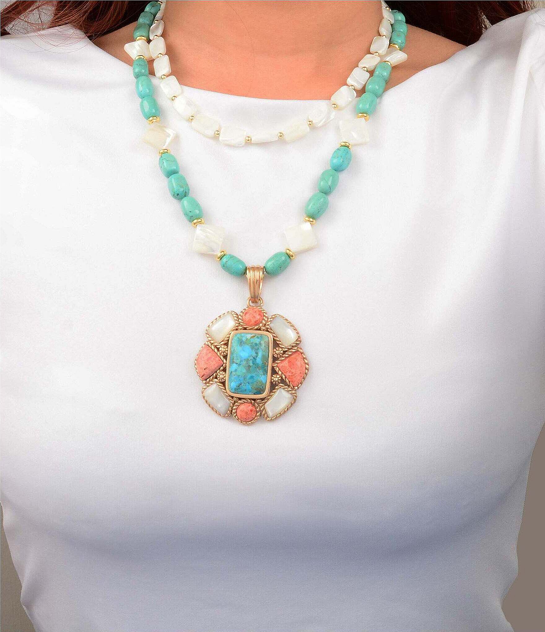 Barse Mesa Genuine Stone Statement Multi-Strand Necklace